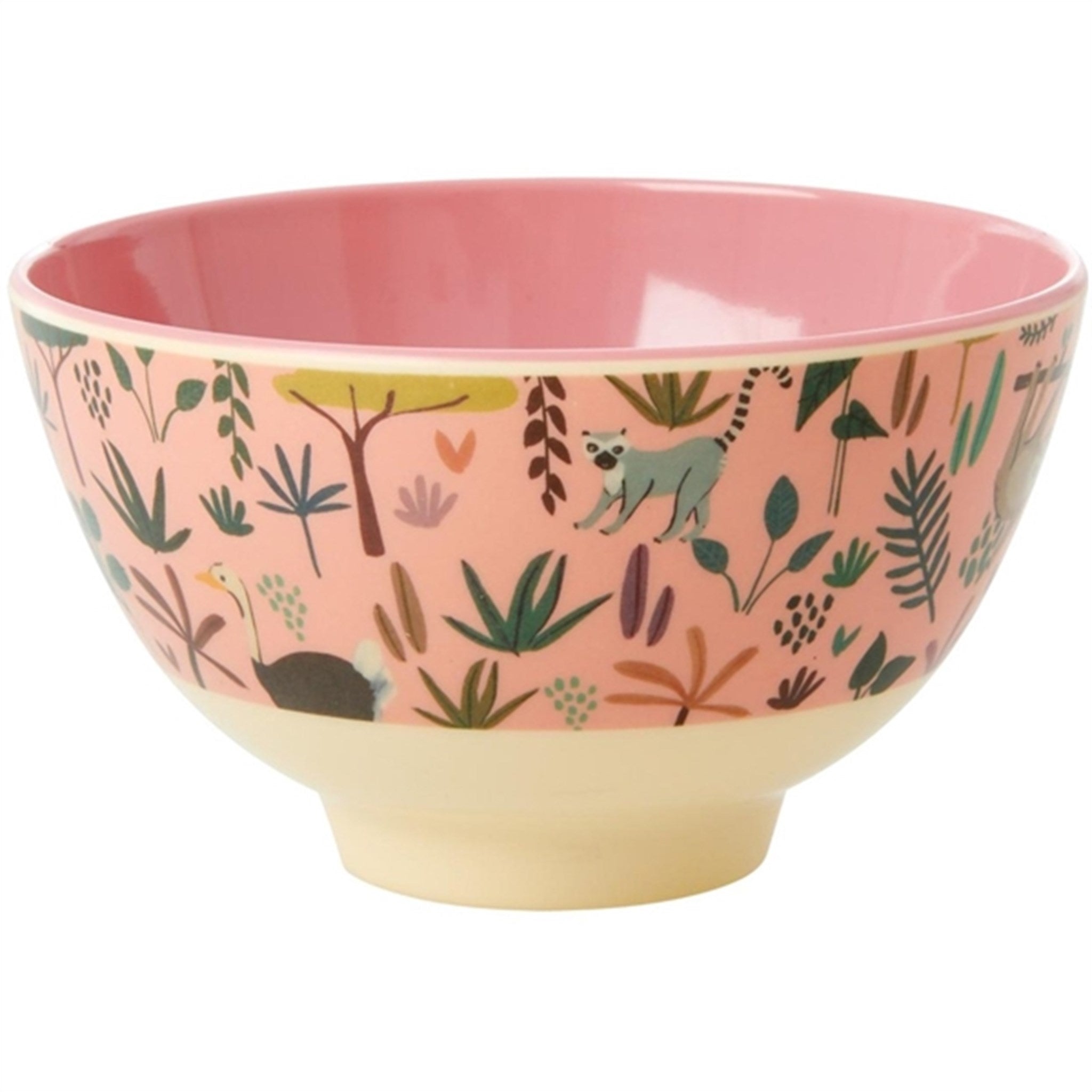 RICE Coral All Over Jungle Animal Print Small Melamine Bowl