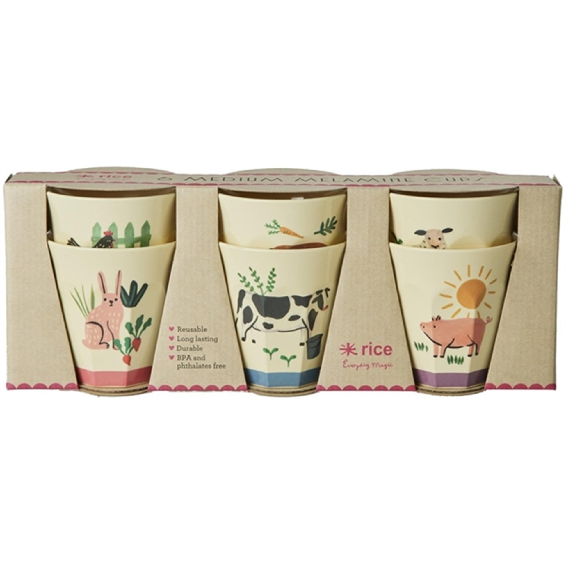 RICE Farm Totable Medium Melamine Cup 6-pack