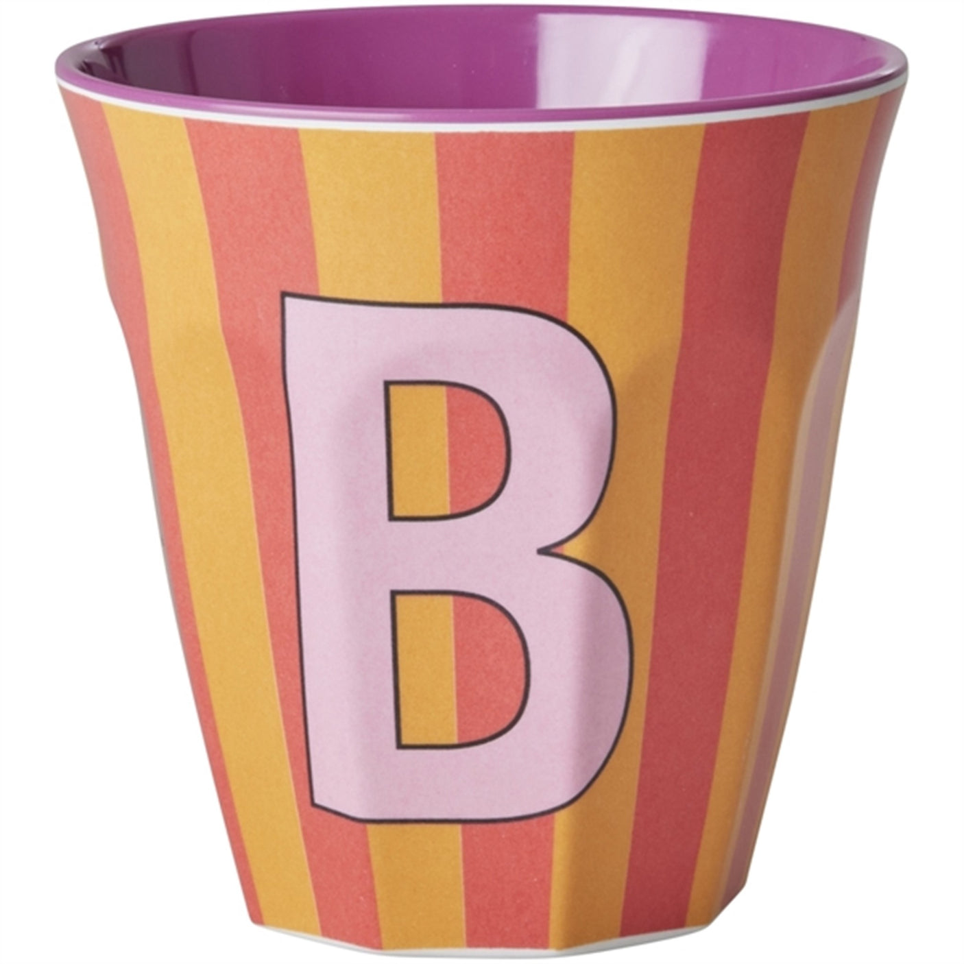 RICE Pinkish Stripes Melamine Alphabet Cup