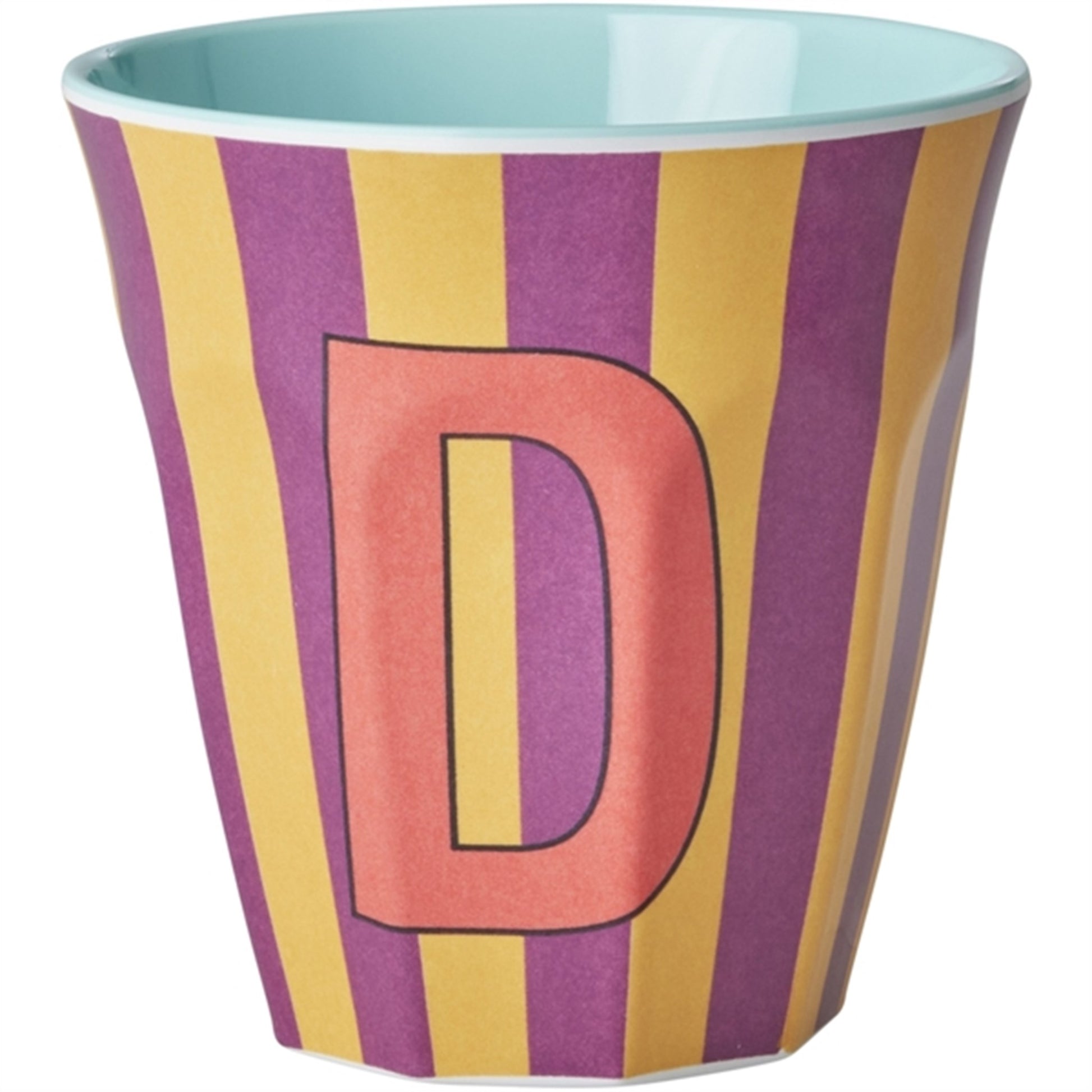 RICE Pinkish Stripes Melamine Alphabet Cup