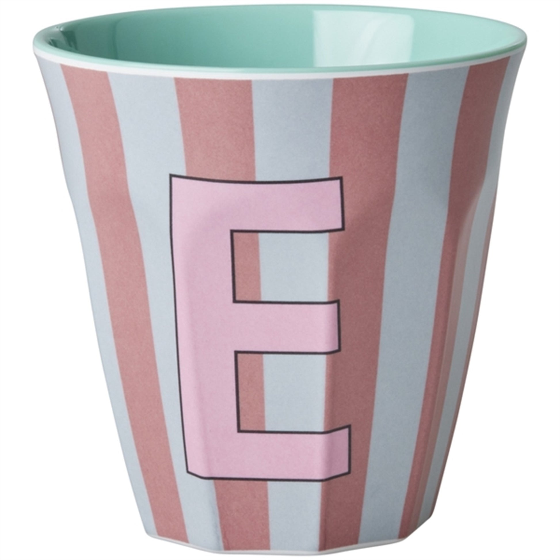 RICE Pinkish Stripes Melamine Alphabet Cup