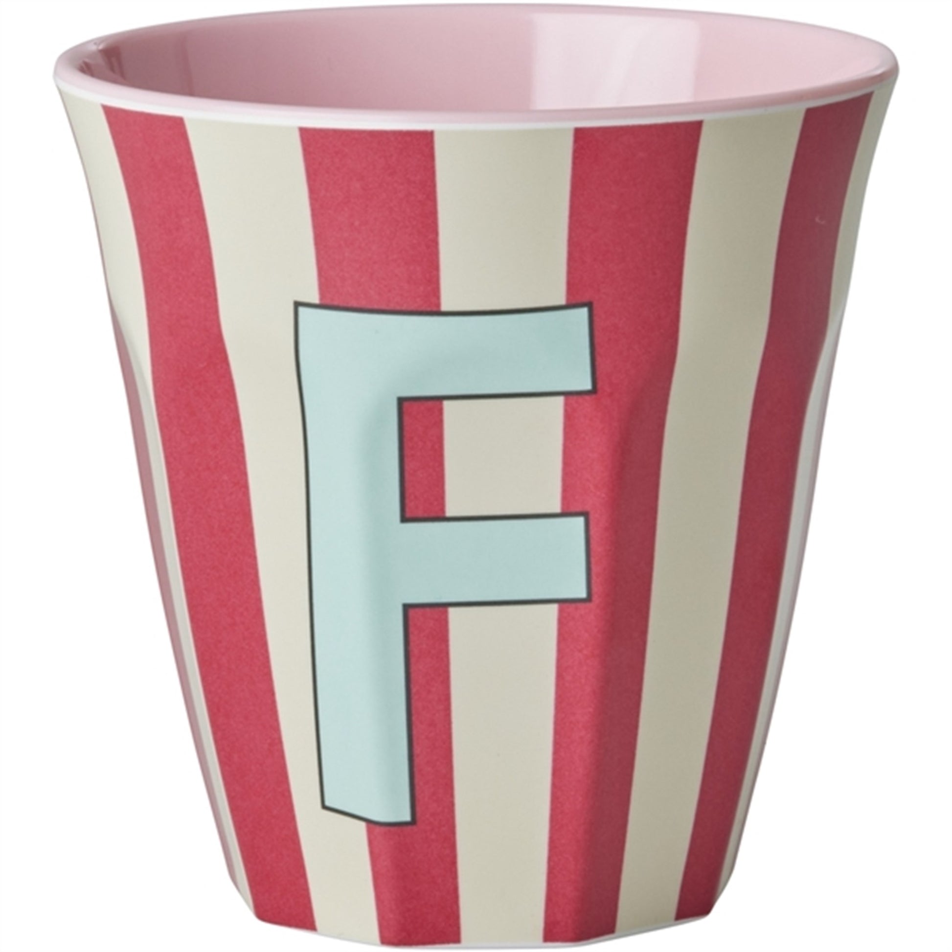 RICE Pinkish Stripes Melamine Alphabet Cup