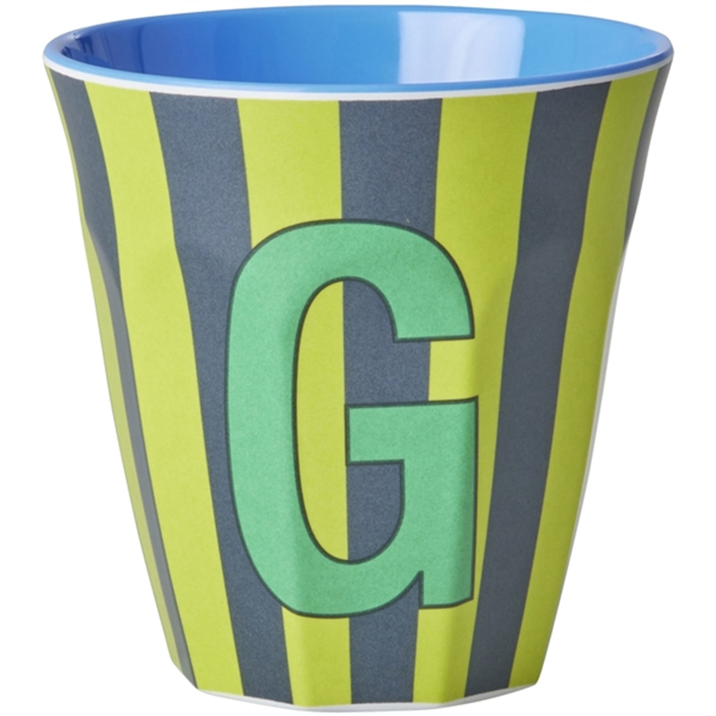RICE Bluish Stripes Melamine Alphabet Cup