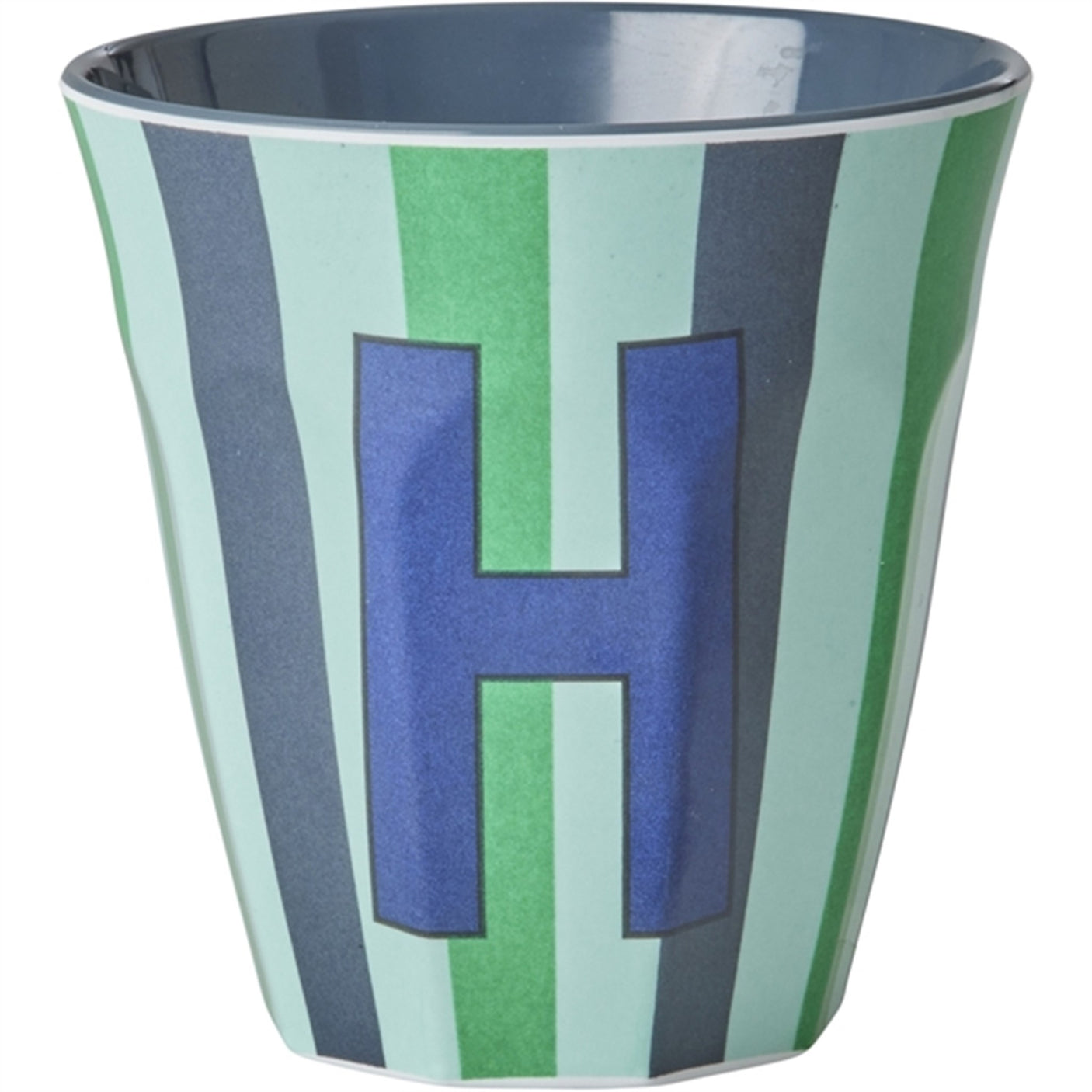 RICE Bluish Stripes Melamine Alphabet Cup