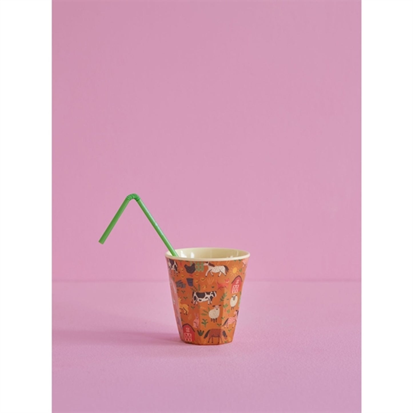 RICE Brown Farm Totable Medium Melamine Cup