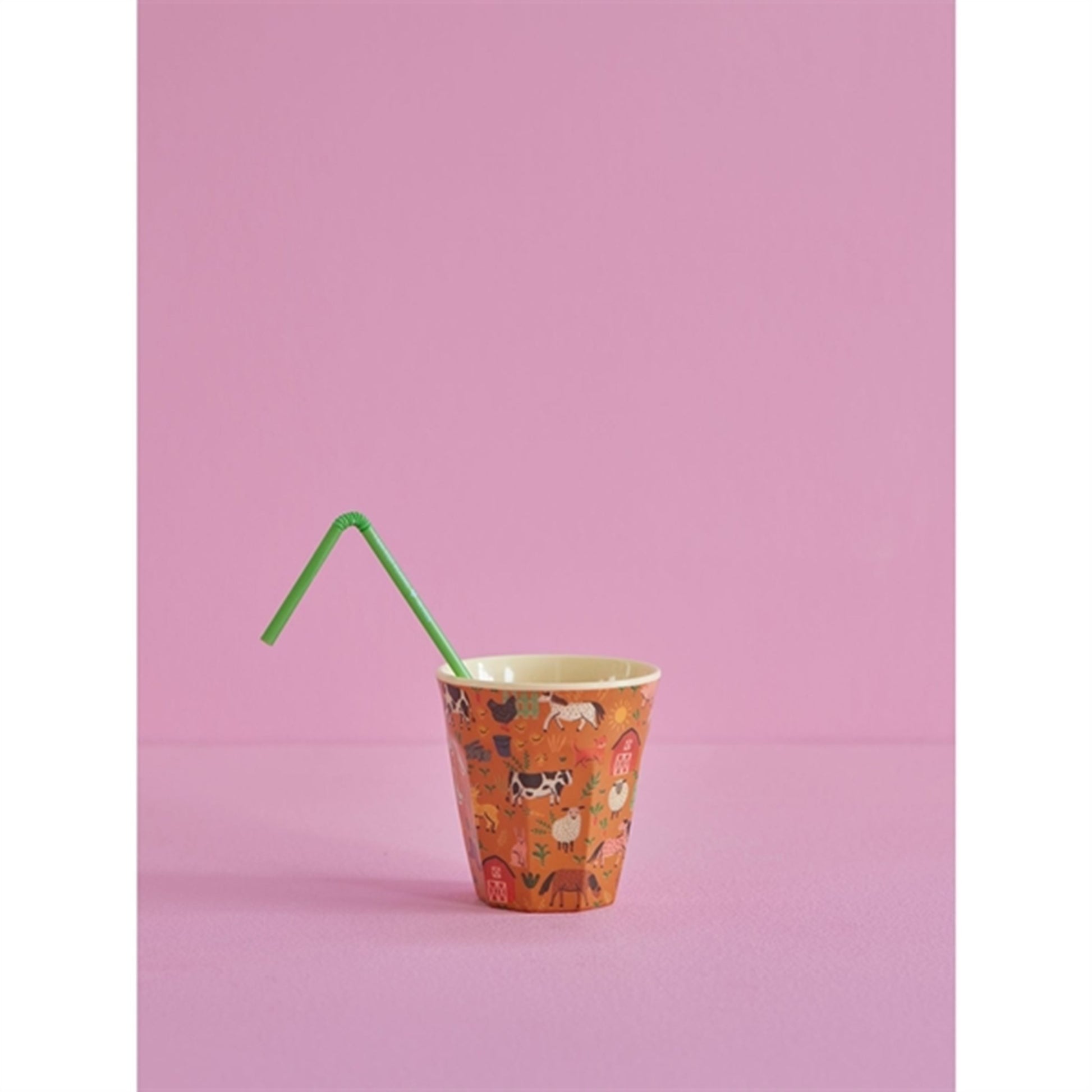 RICE Brown Farm Totable Medium Melamine Cup