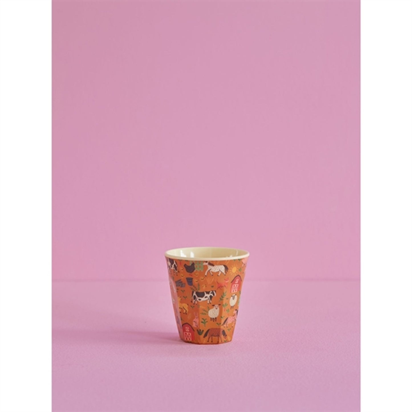 RICE Brown Farm Totable Medium Melamine Cup