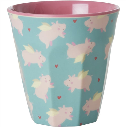 RICE Flying Pig Medium Melamine Cup