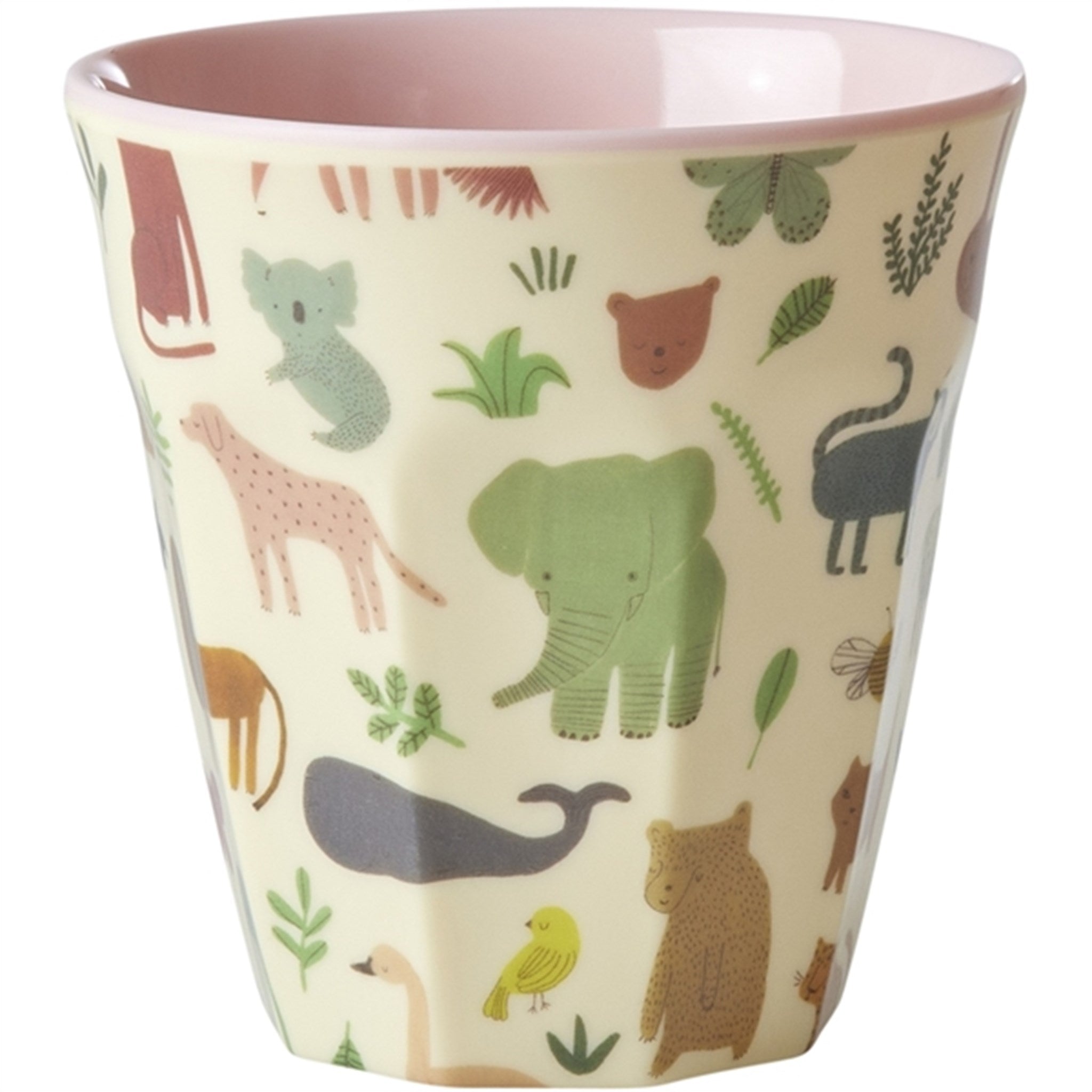 "RICE Sweet Jungle Print Medium Melamine Cup - 多彩实用杯，适合儿童和成人