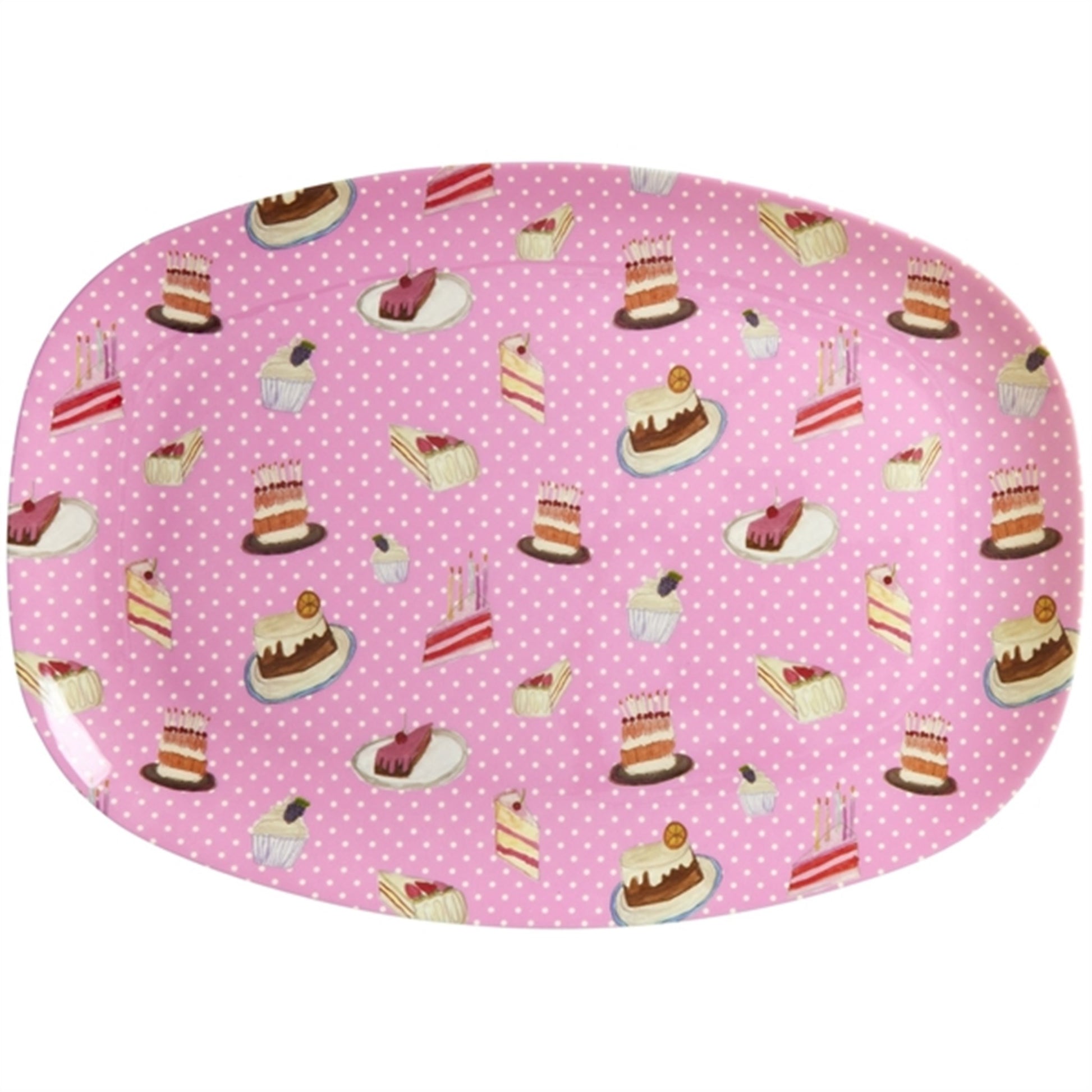 RICE Sweet Cake Print Melamine Rectangular Plate