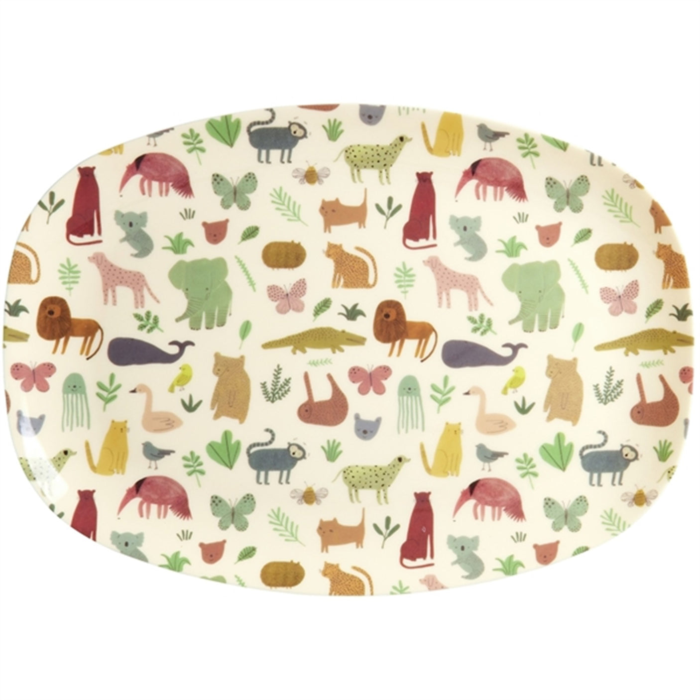RICE Sweet Jungle Print Melamine Rectangular Plate