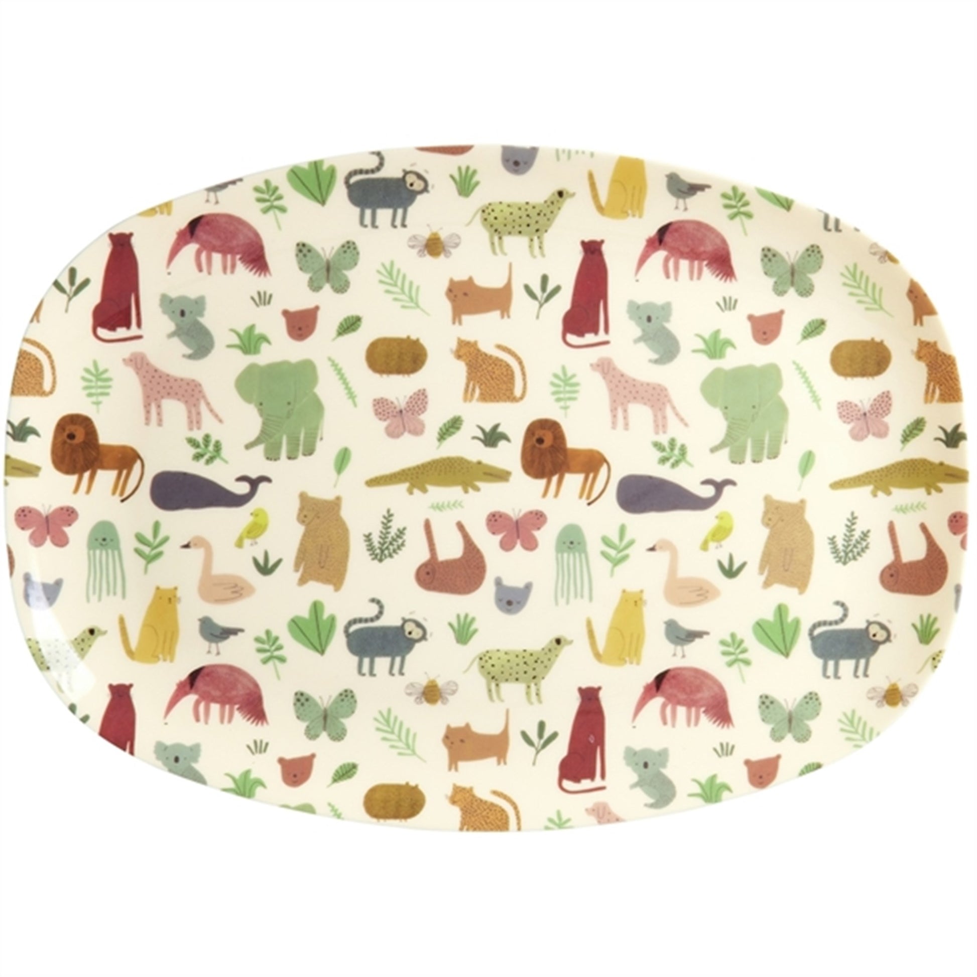 RICE Sweet Jungle Print Melamine Rectangular Plate