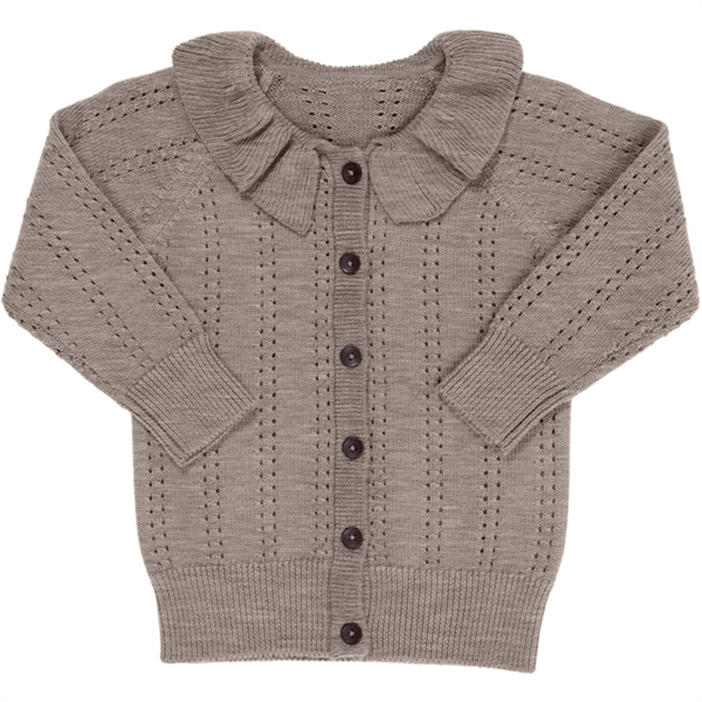 Copenhagen Colors Natural Melange Merino Cardigan w. Collar