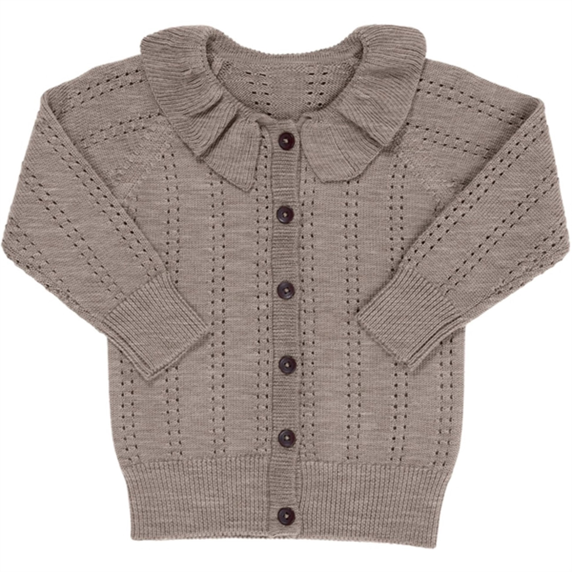 Copenhagen Colors Natural Melange Merino Cardigan w. Collar