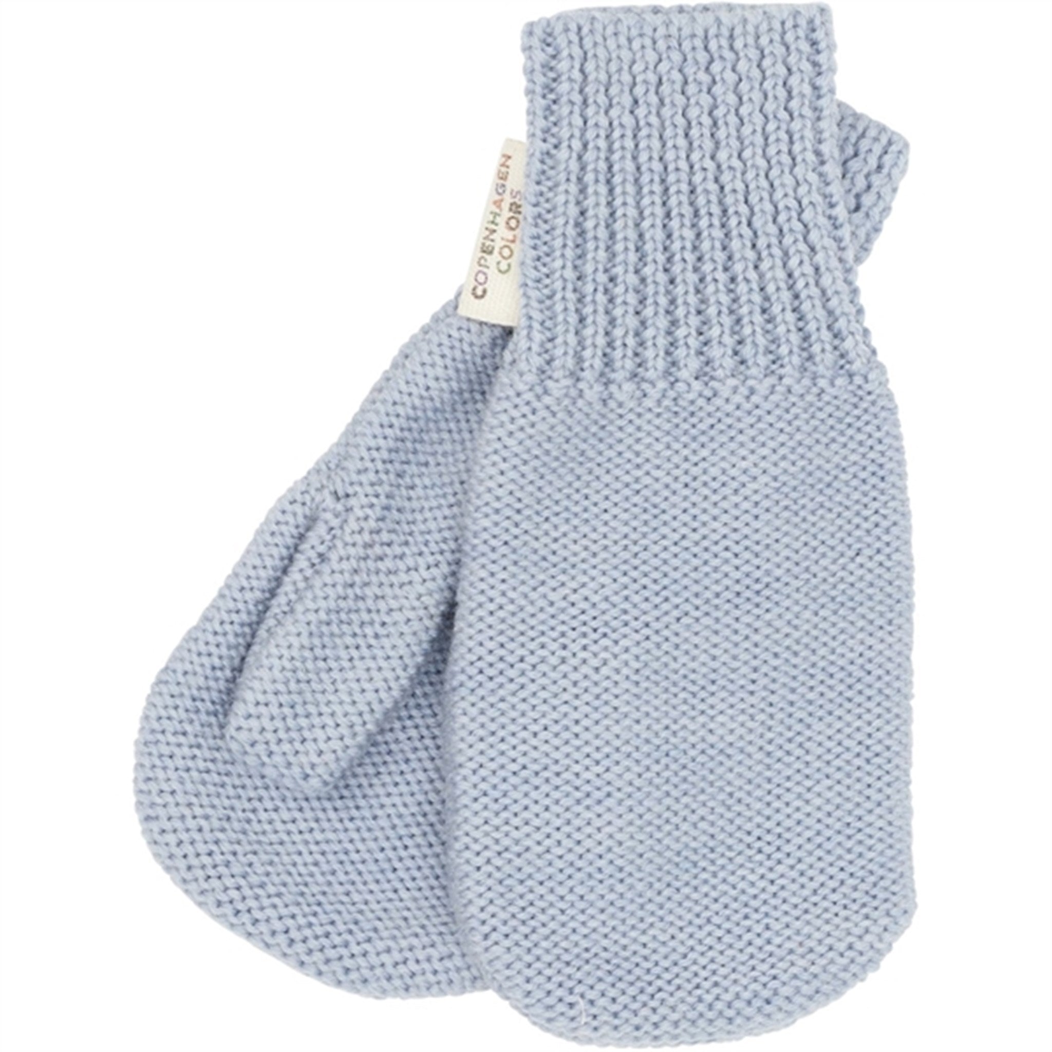 Copenhagen Colors Dusty Blue Merino Wool Knitted Mittens