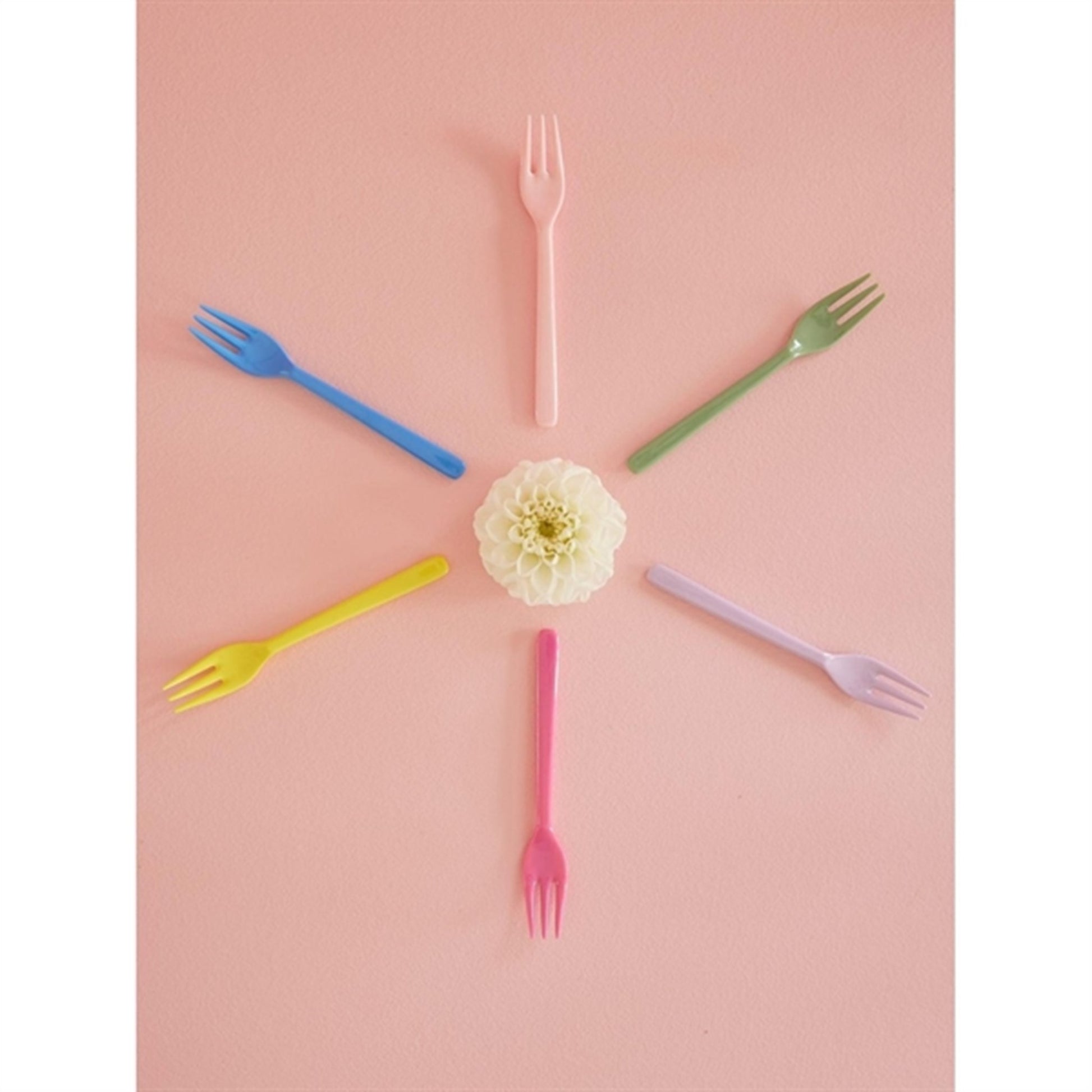 RICE Multicolour Melamine Cake Fork 6-pack 2