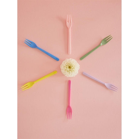 RICE Multicolour Melamine Cake Fork 6-pack 2