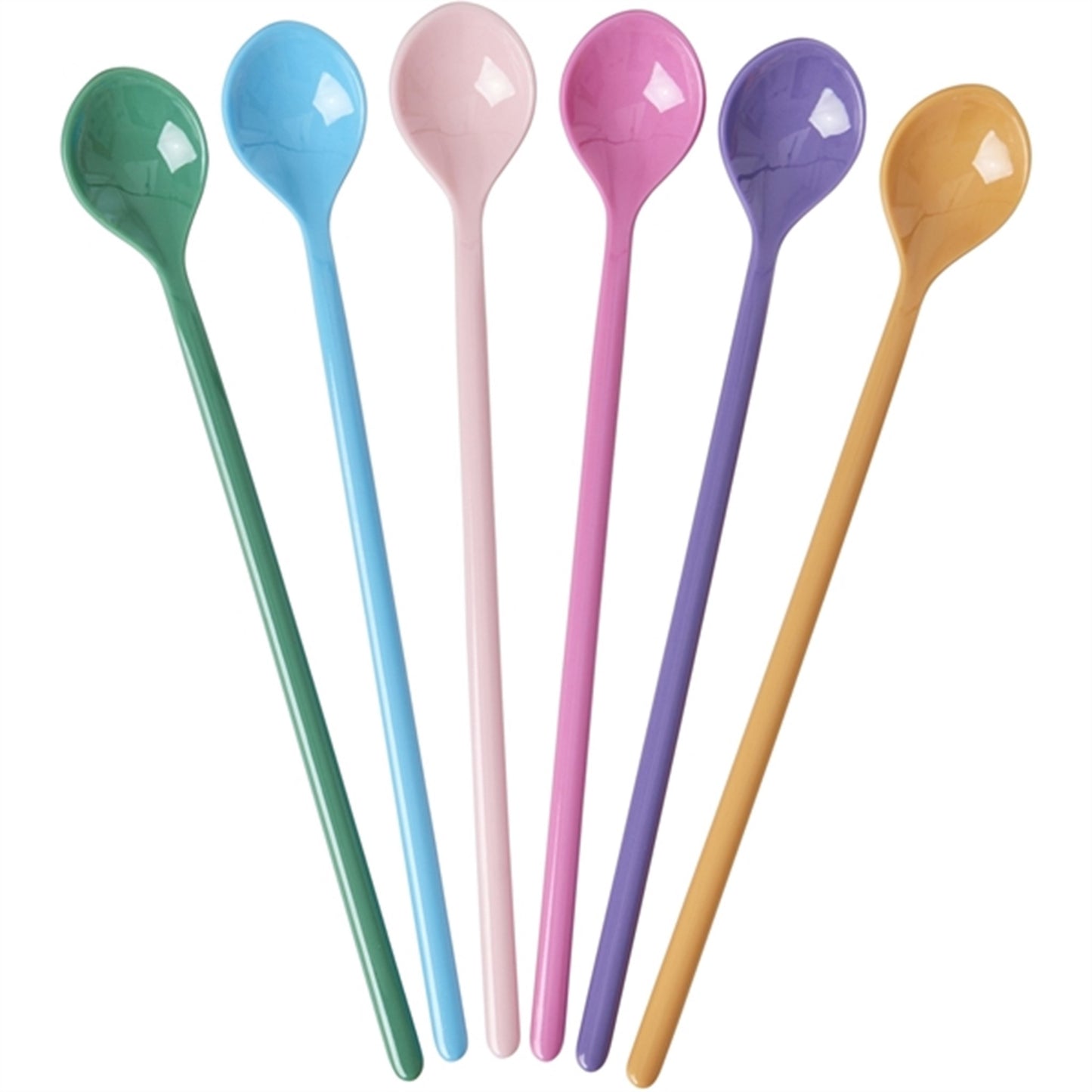 RICE Multicolor Melamine Latte Spoon 6-pack