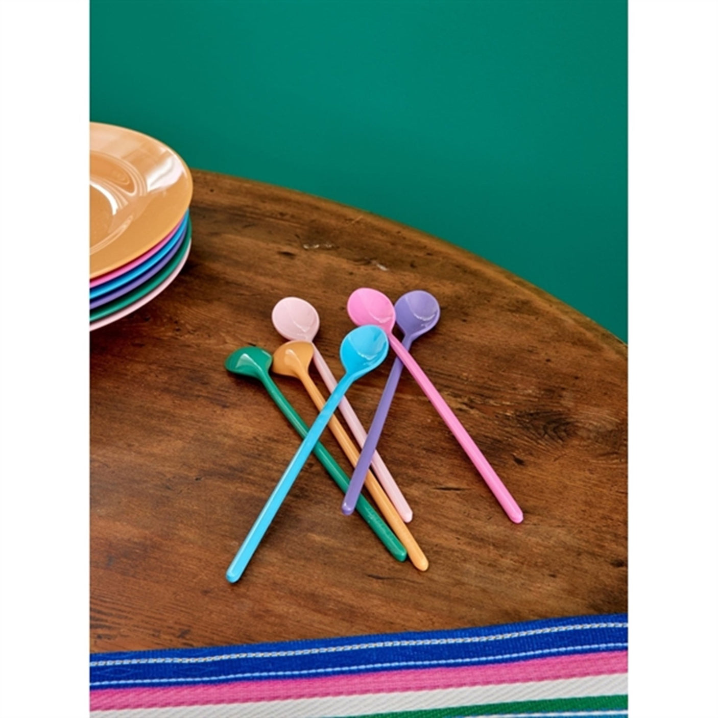 RICE Multicolor Melamine Latte Spoon 6-pack