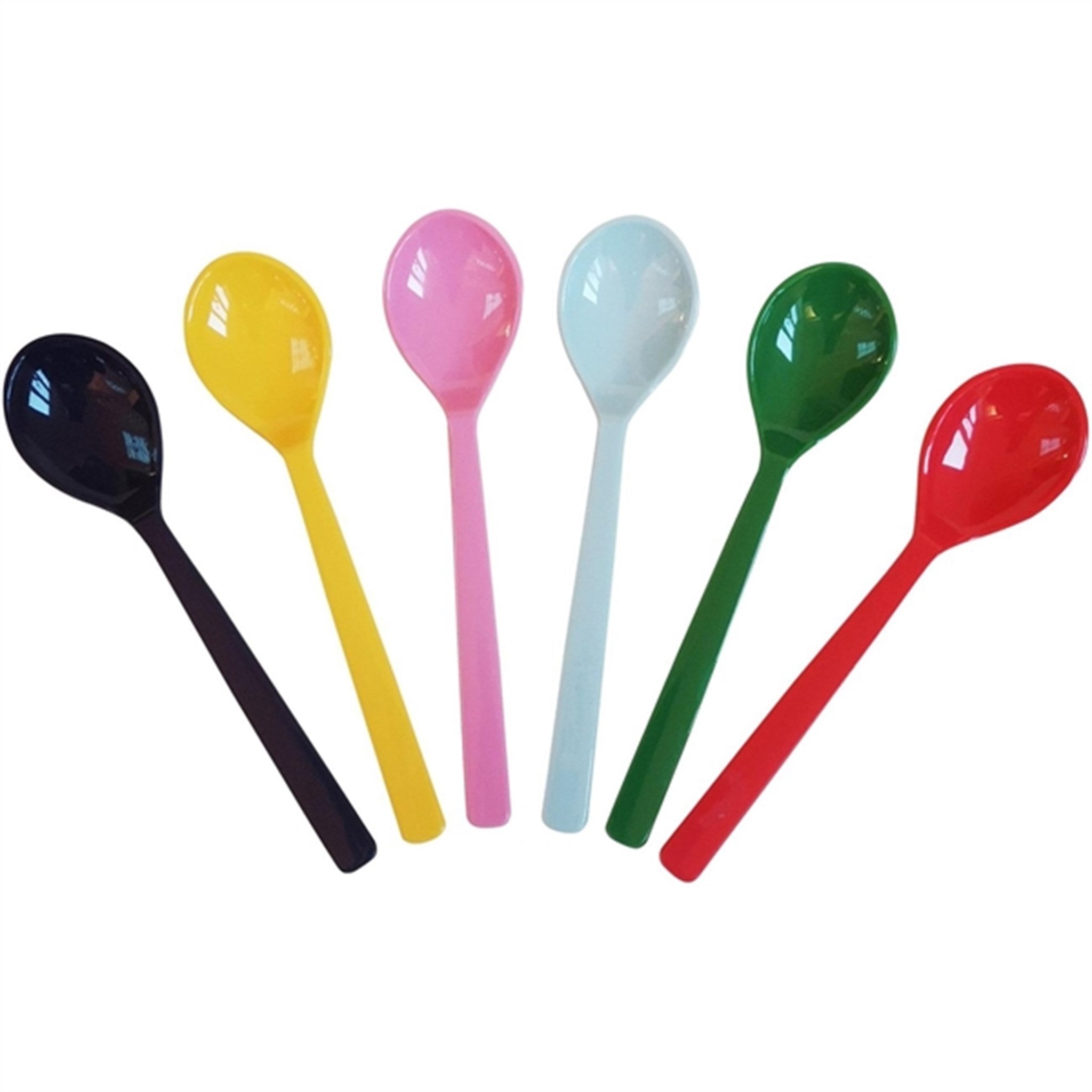 RICE Assorted Colors Melamine Tea Spoon 6-pack
