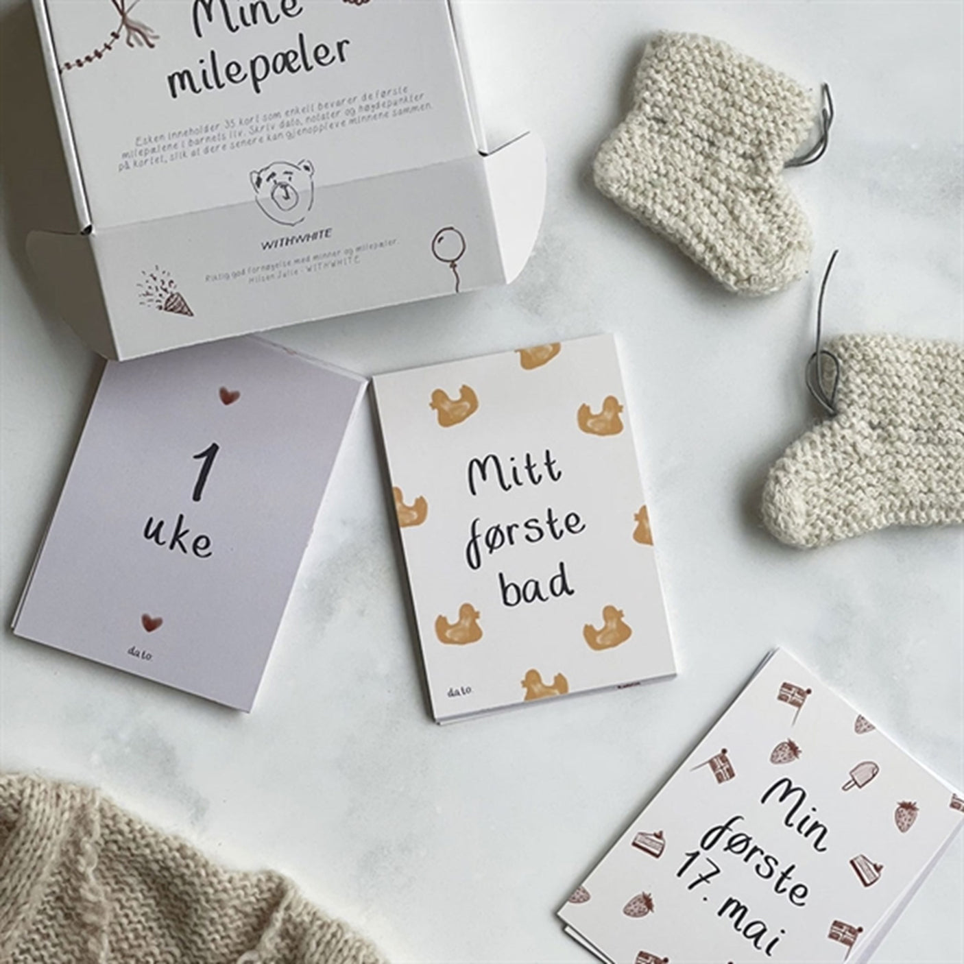 WITHWHITE Milestone Cards 35 Cards Norwegian