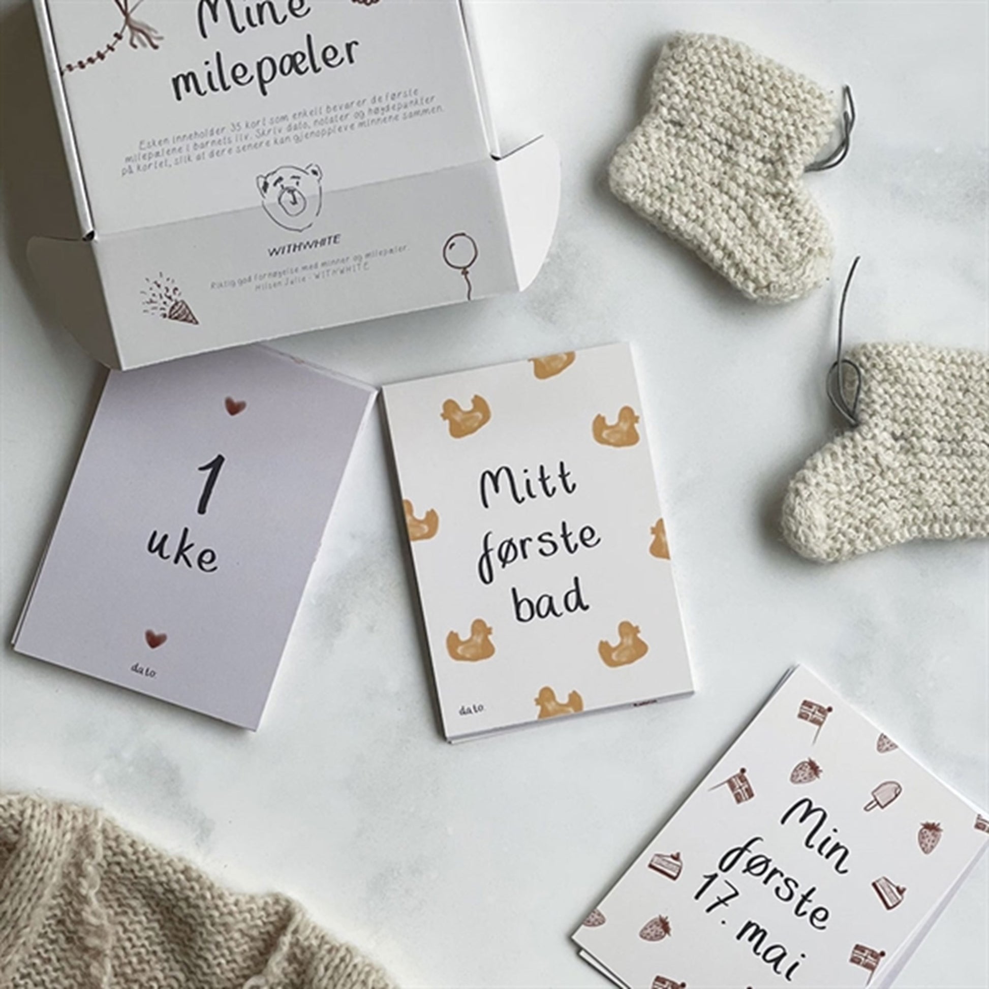 WITHWHITE Milestone Cards 35 Cards Norwegian