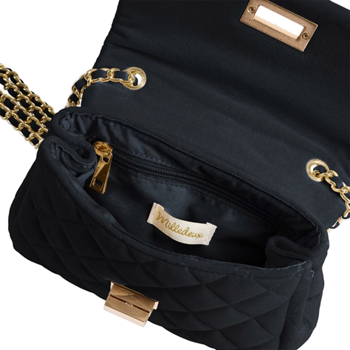 Milledeux Medium Velvet Bag Black
