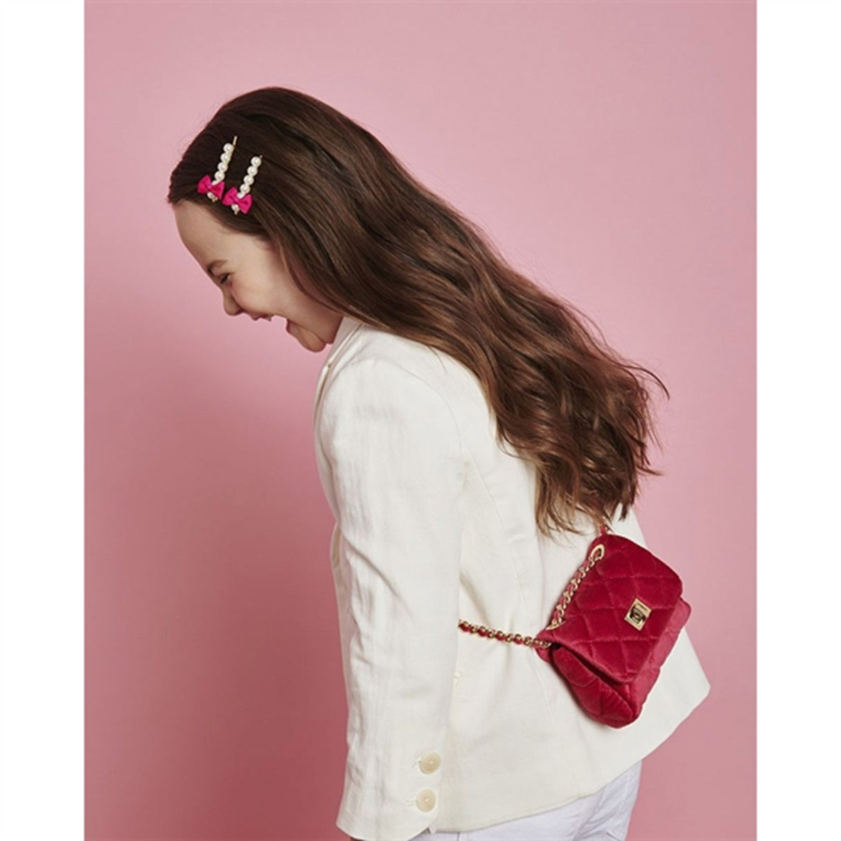 Milledeux Small Velvet Bag Azalea Pink