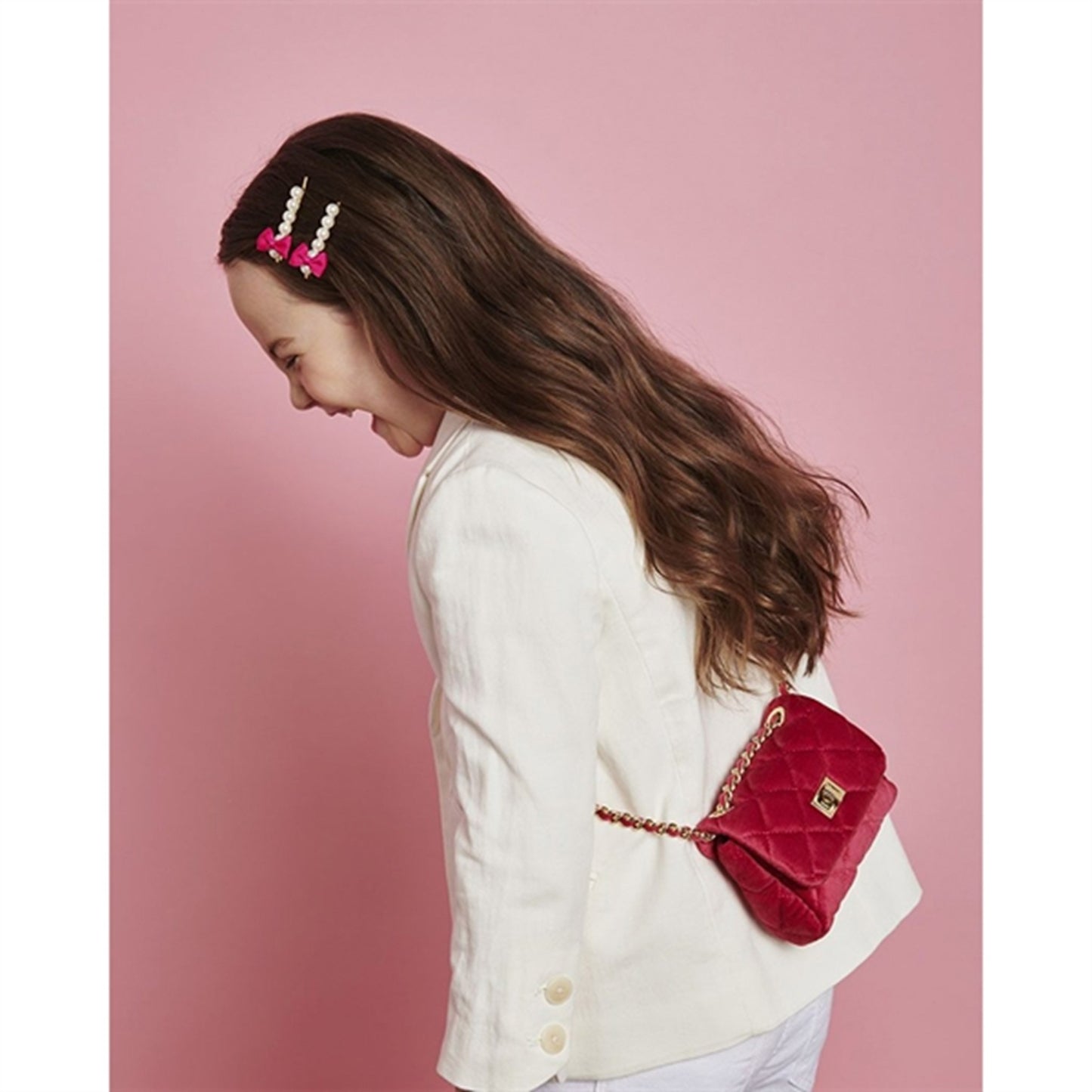 Milledeux Small Velvet Bag Azalea Pink
