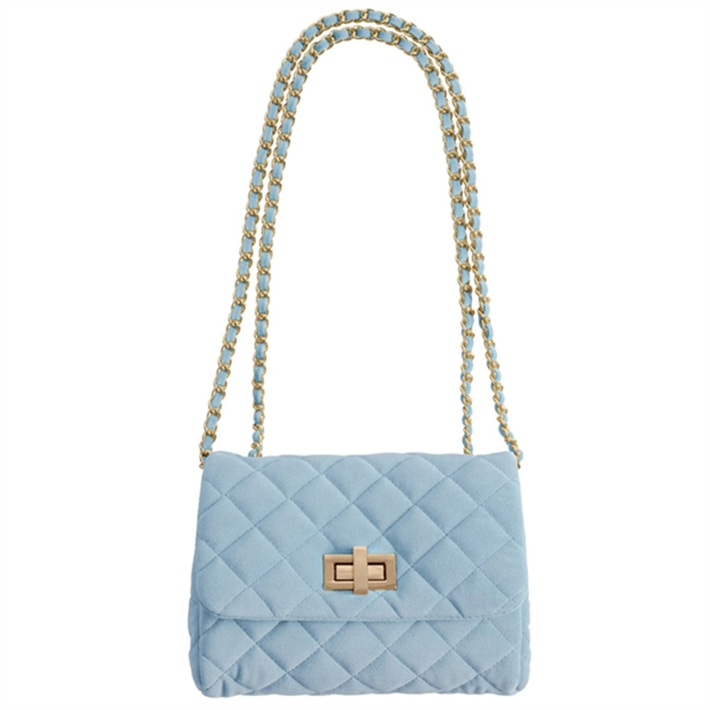 Milledeux Medium Velvet Bag Light Blue