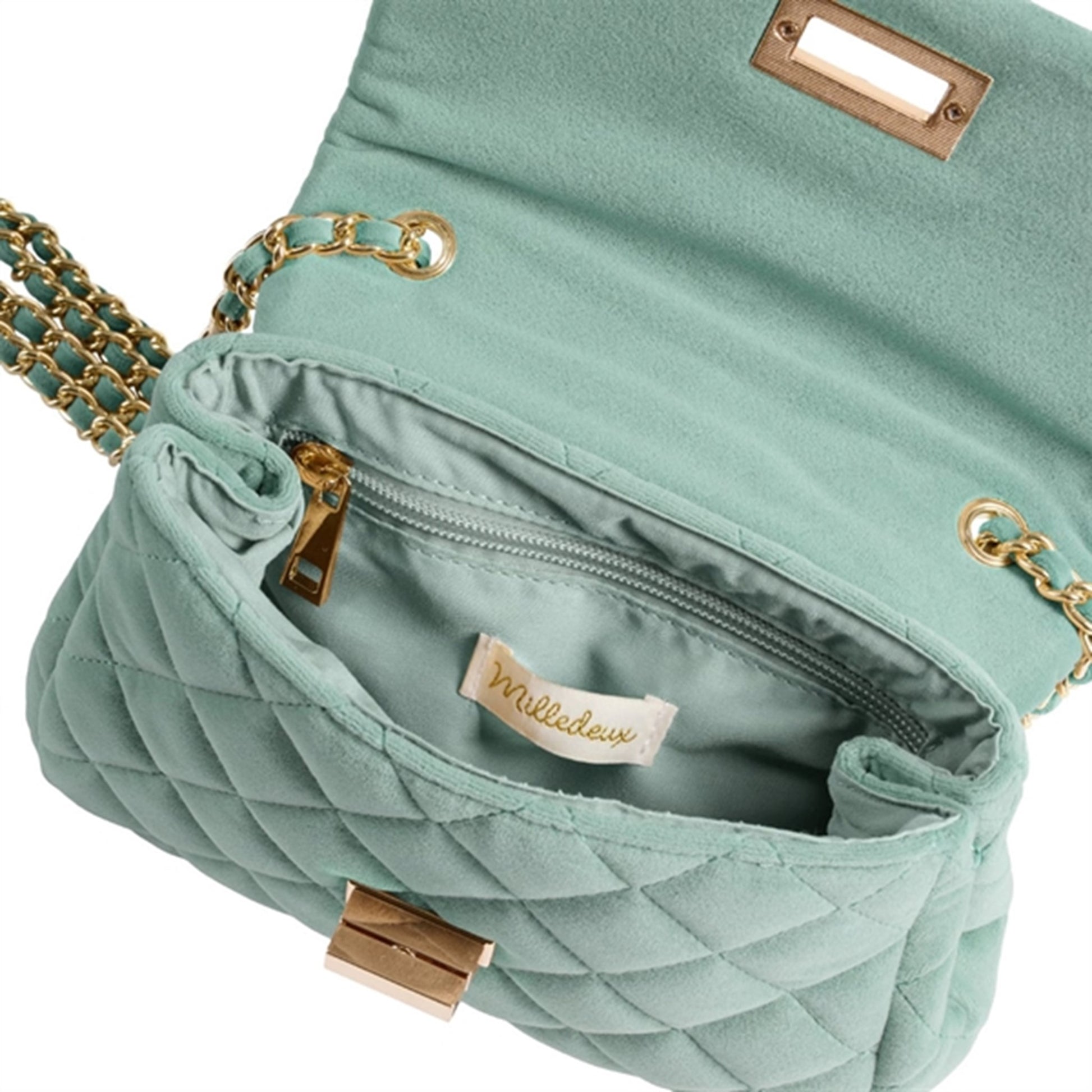 Milledeux Medium Velvet Bag Nile Blue