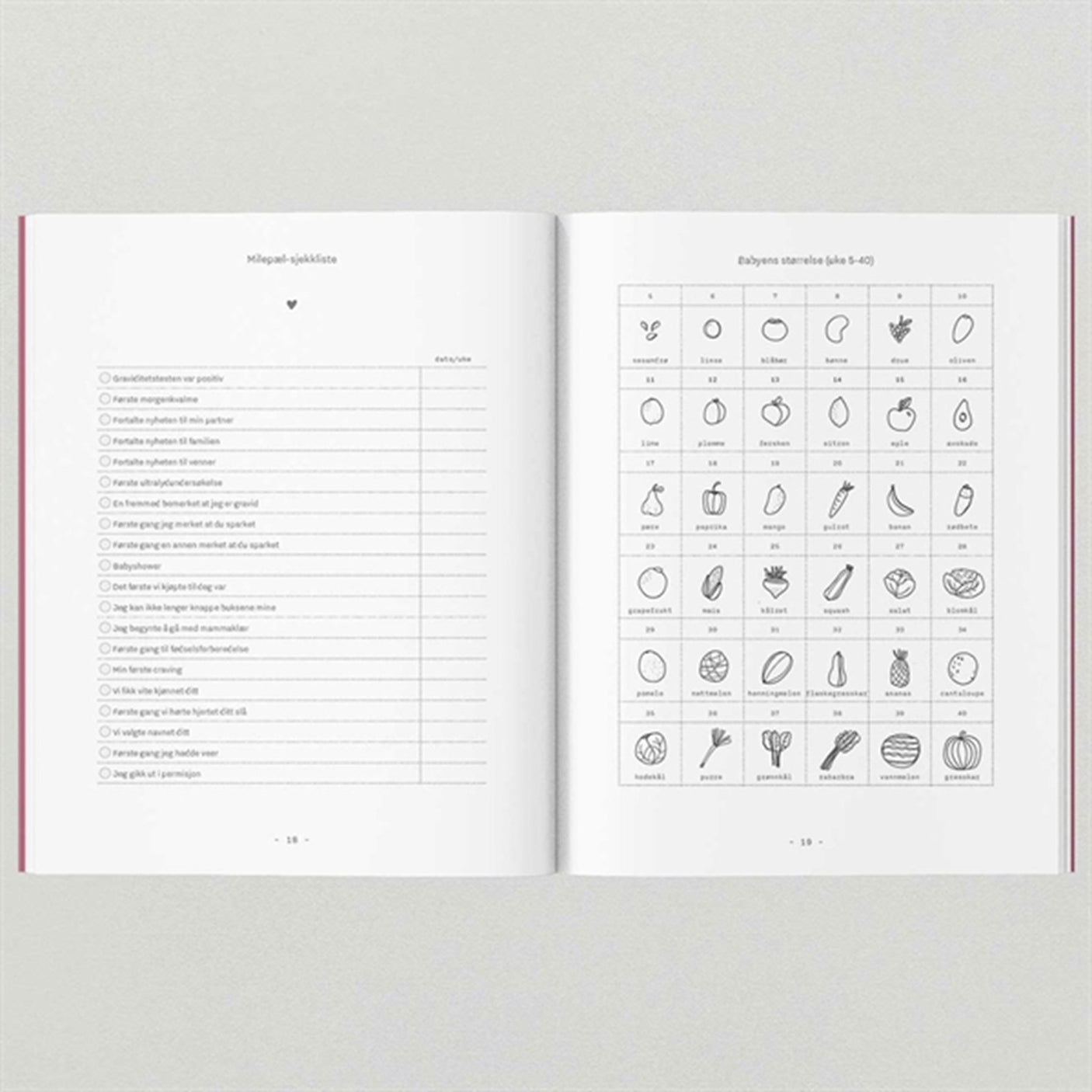 WITHWHITE Graviditetsdagbog A5 Norwegian