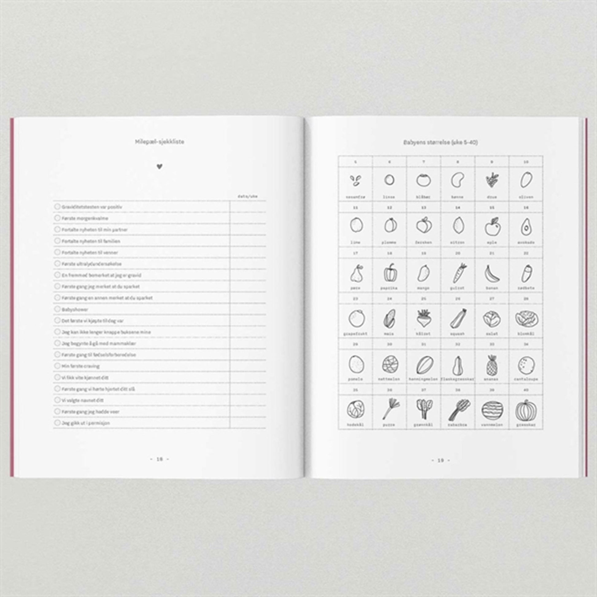 WITHWHITE Graviditetsdagbog A5 Norwegian