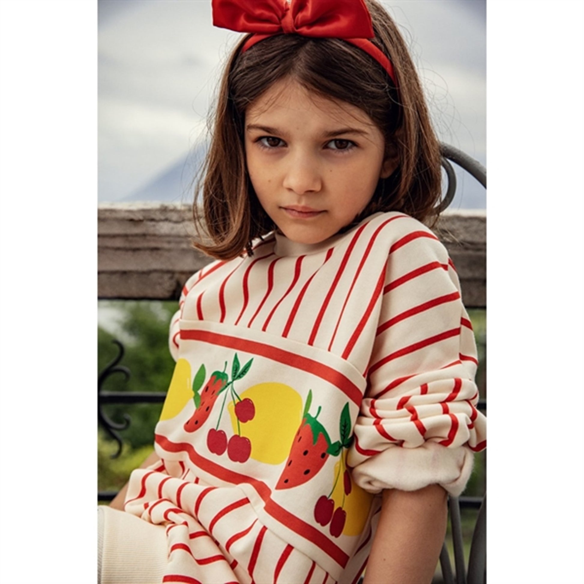 Mini Rodini Fruits Border Stripe Sweatshirt Multi