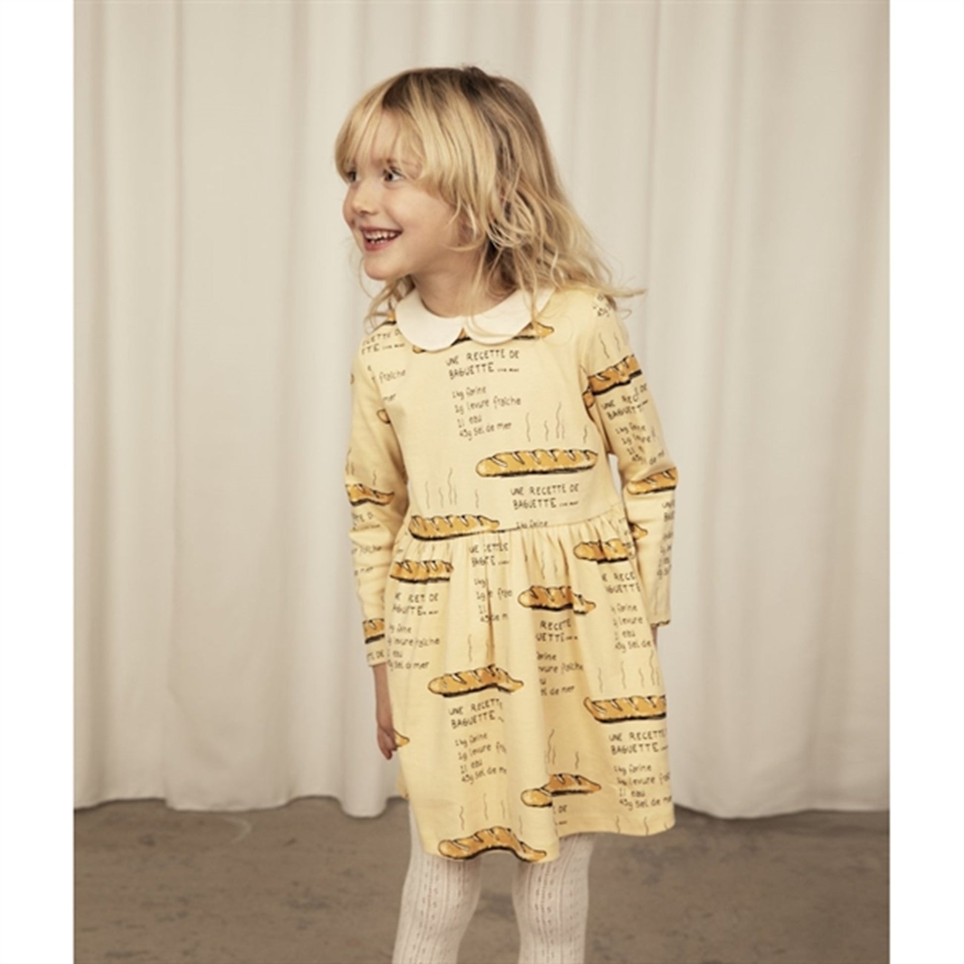 Mini Rodini Baguette Aop Ls Dress Yellow