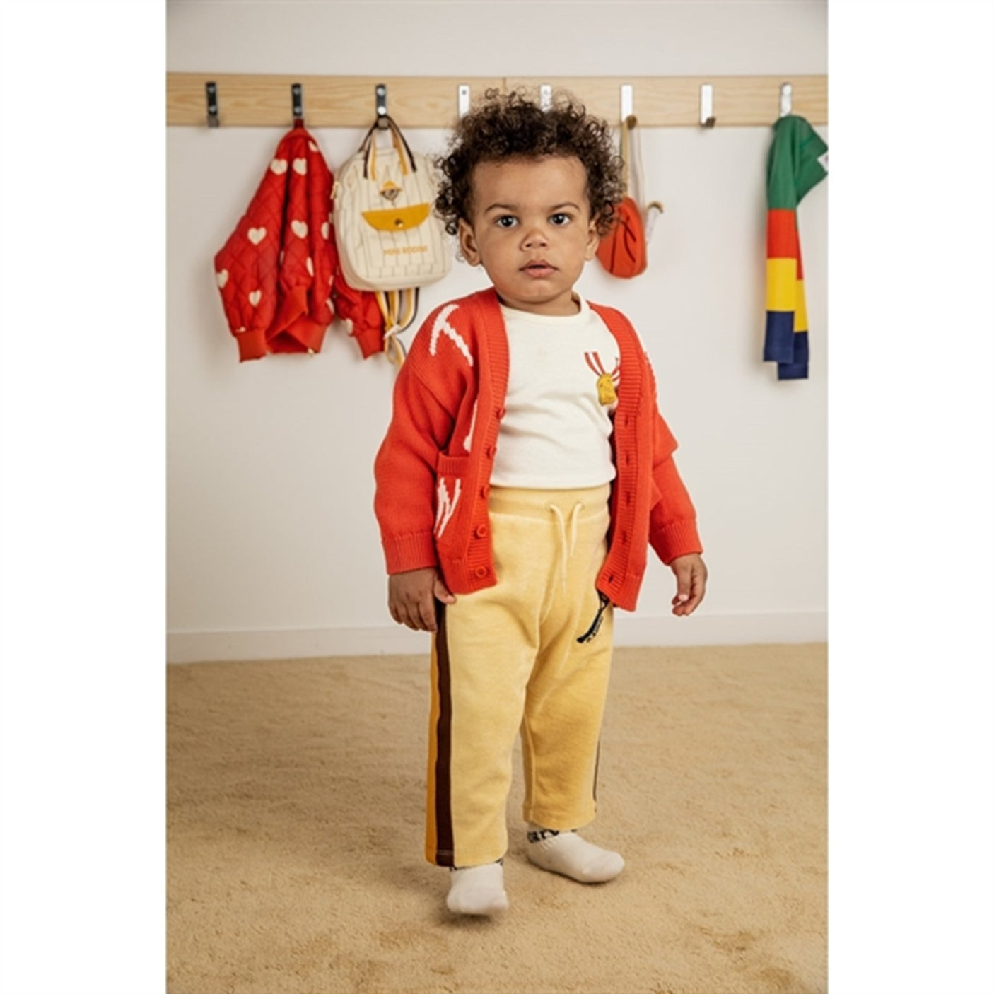 Mini Rodini Yellow Tennis Emb Terry Pants