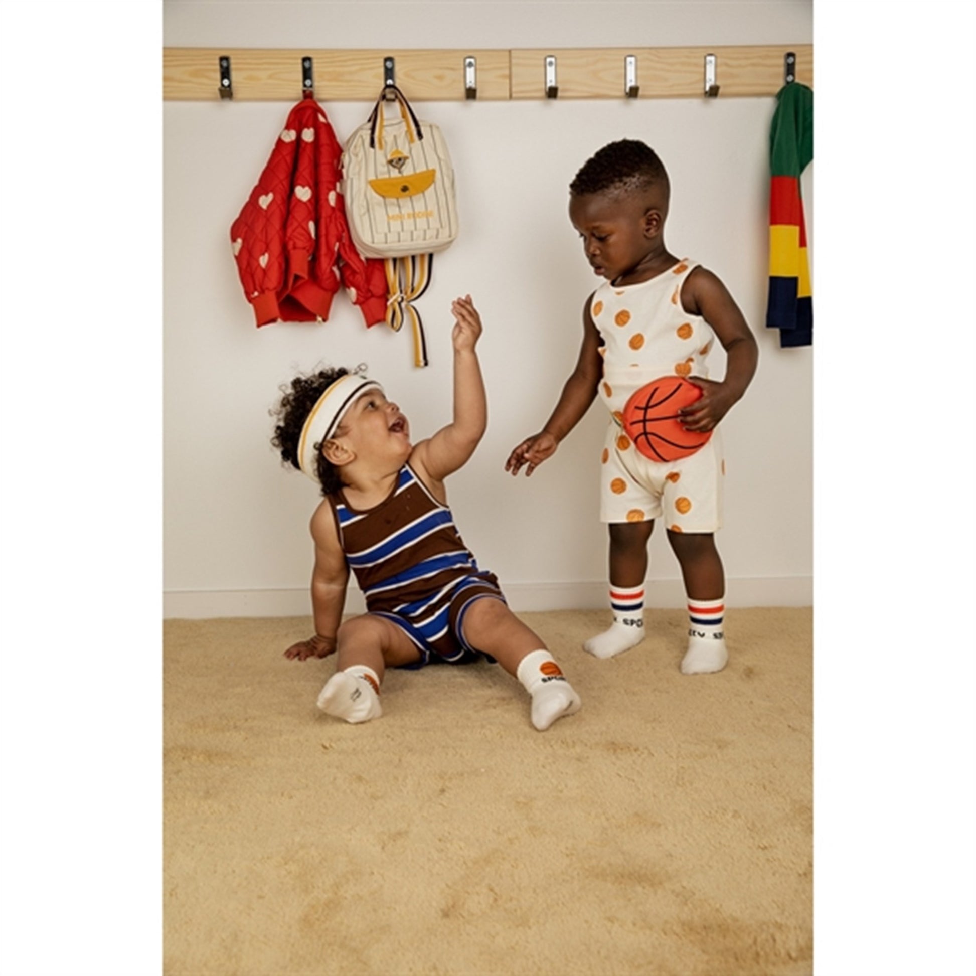 Mini Rodini Offwhite Basketball Aop Tank Top