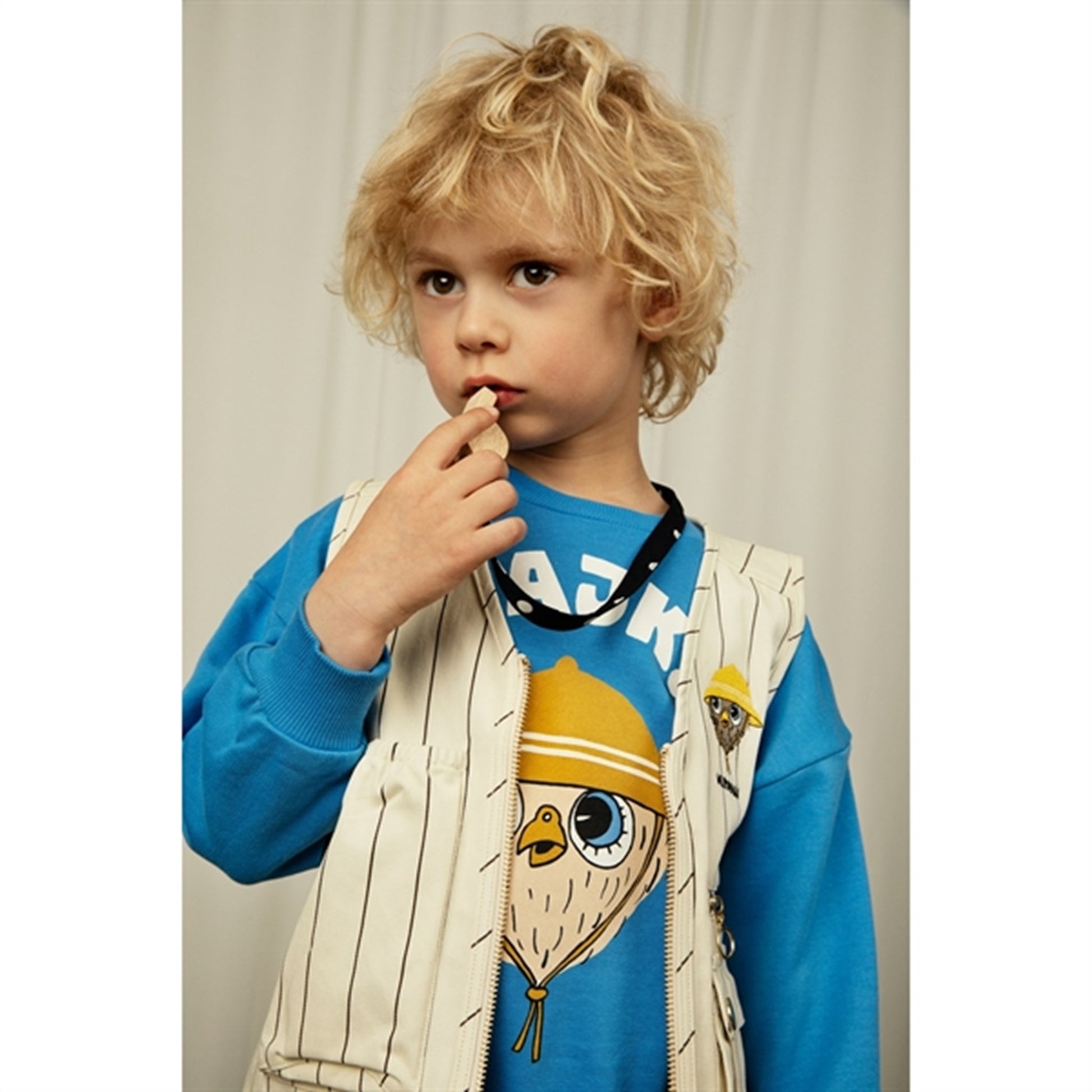 Mini Rodini Owl Emb Utility Vest Offwhite