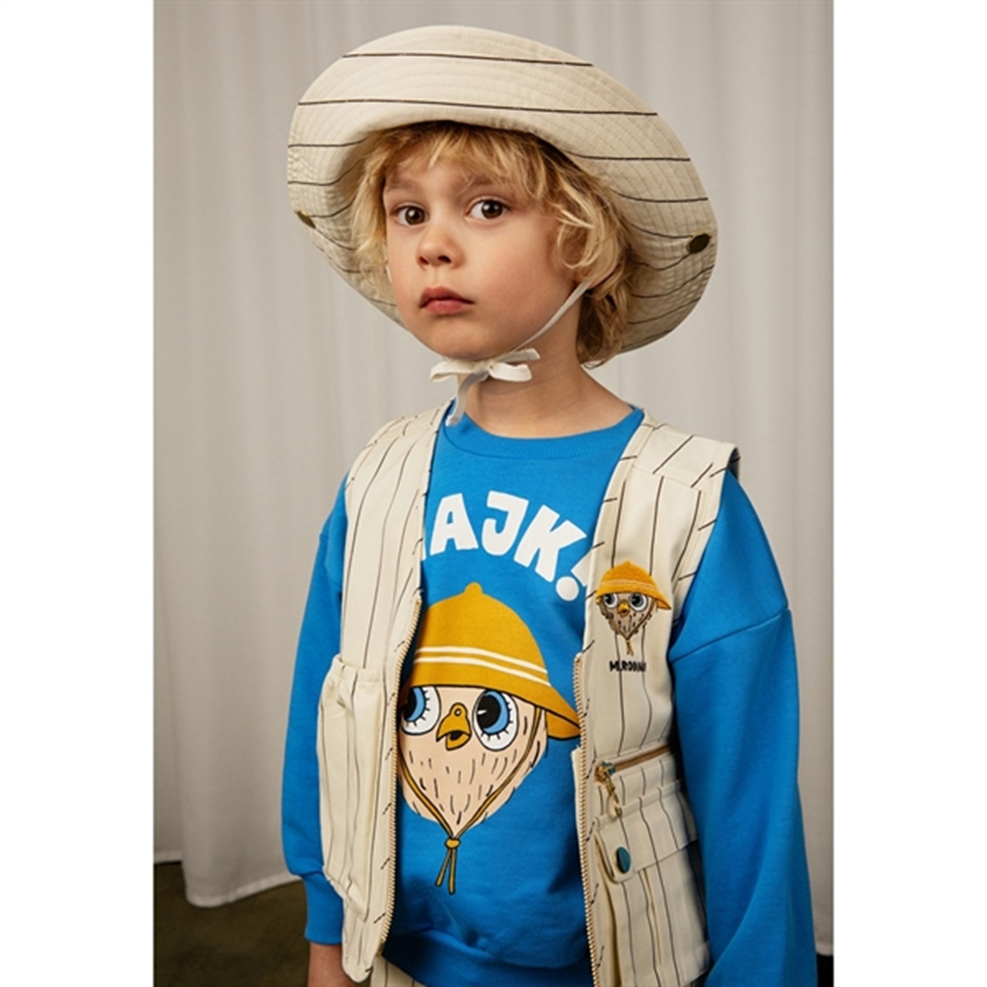Mini Rodini Owl Emb Utility Vest Offwhite