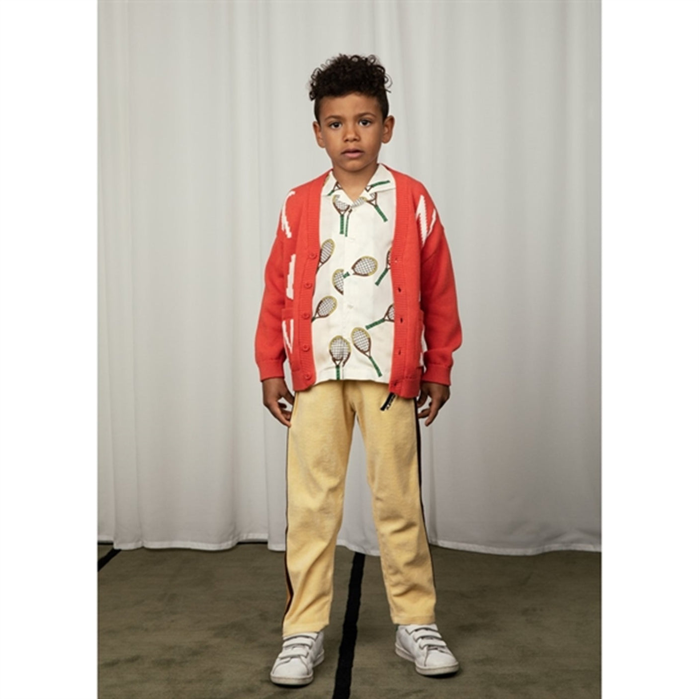 Mini Rodini Yellow Tennis Emb Terry Pants