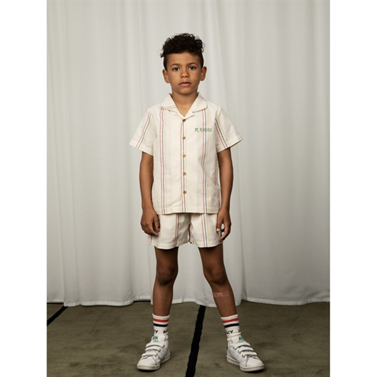 Mini Rodini Offwhite Stripe Y/D Woven T-shirt
