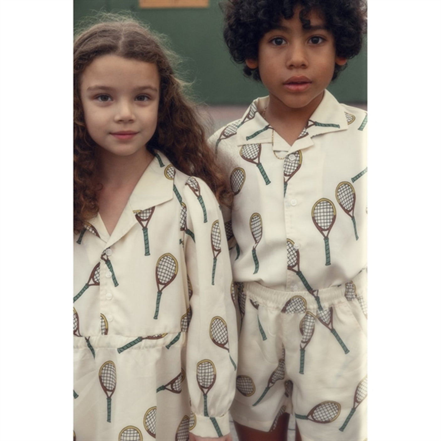 Mini Rodini Offwhite Tennis Aop Woven T-shirt