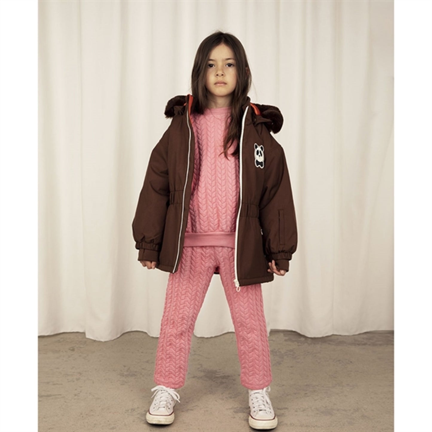 Mini Rodini Panda Soft Ski Jacket Brown