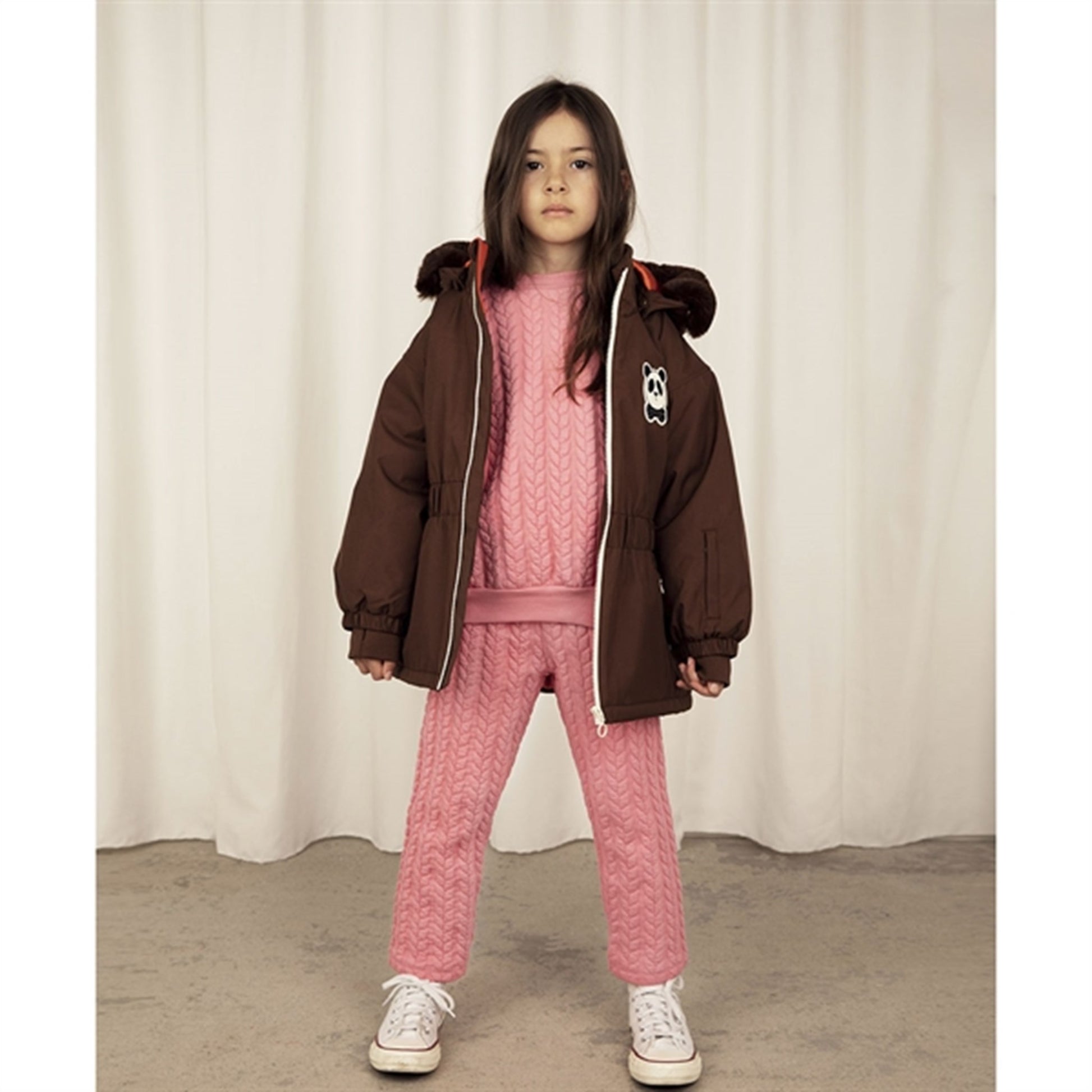 Mini Rodini Panda Soft Ski Jacket Brown