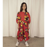 Mini Rodini Lemons Aop Woven Puff Sleeve Dress Red