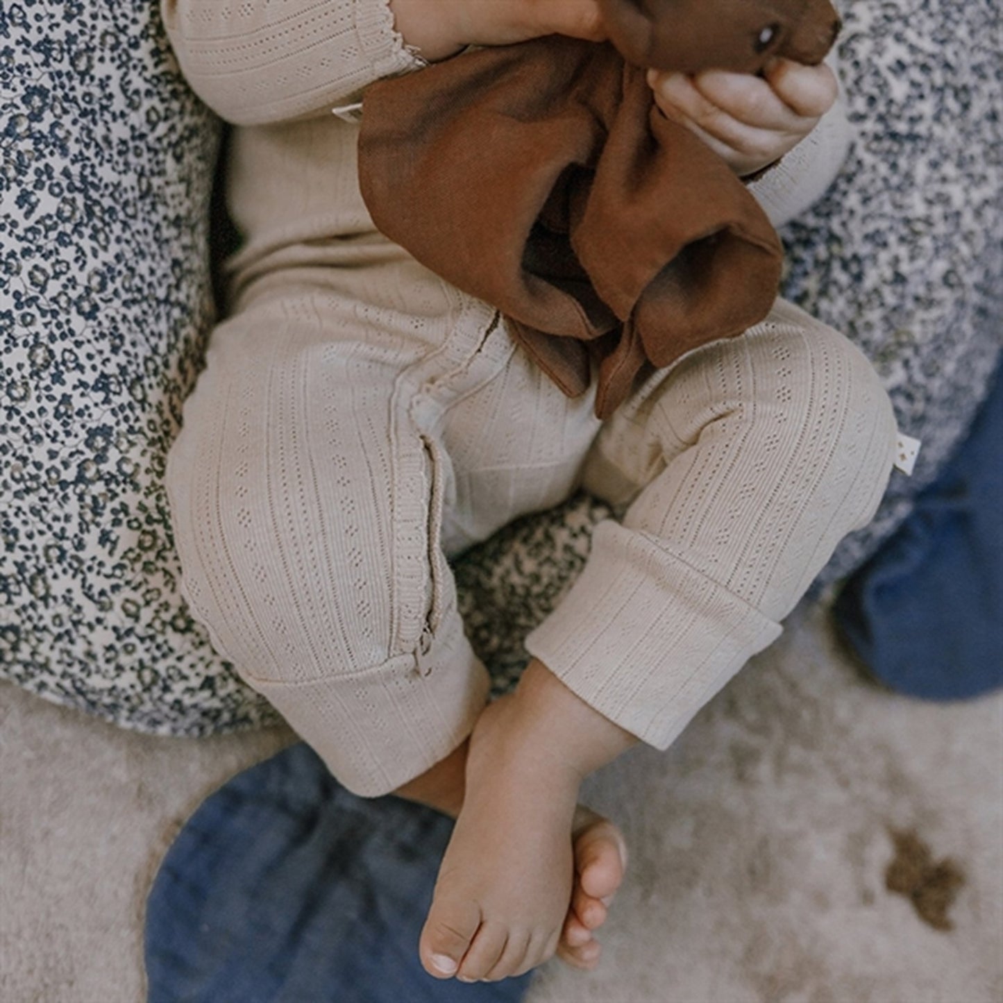 That's Mine Nursing Pillow Moon Flores Sandshell/Blue