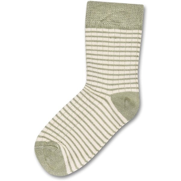 minipop® Green Shadow/Offwhite Bamboo Socks Thin Stripe