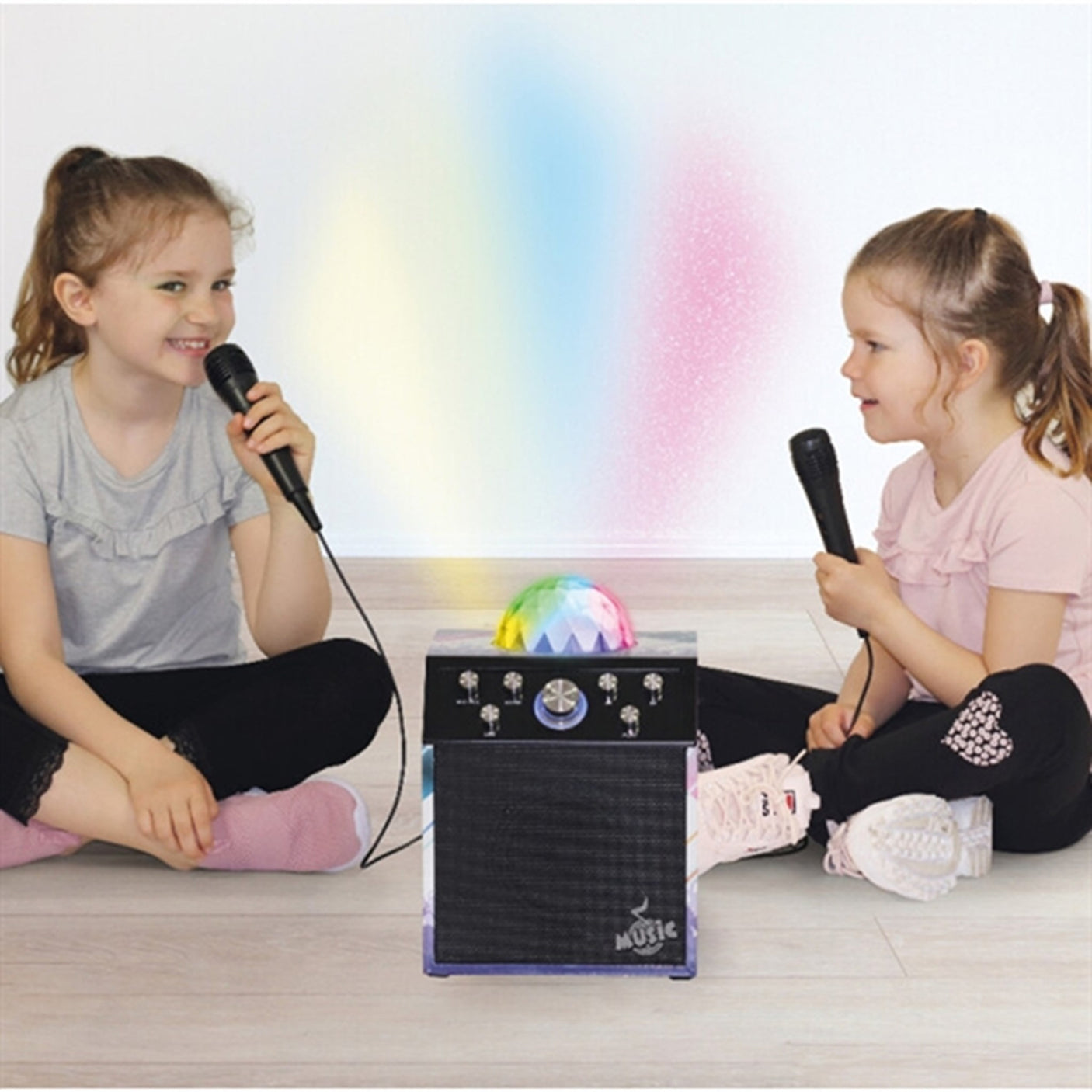 Music Karaoke Disco Cube w/2 Mics