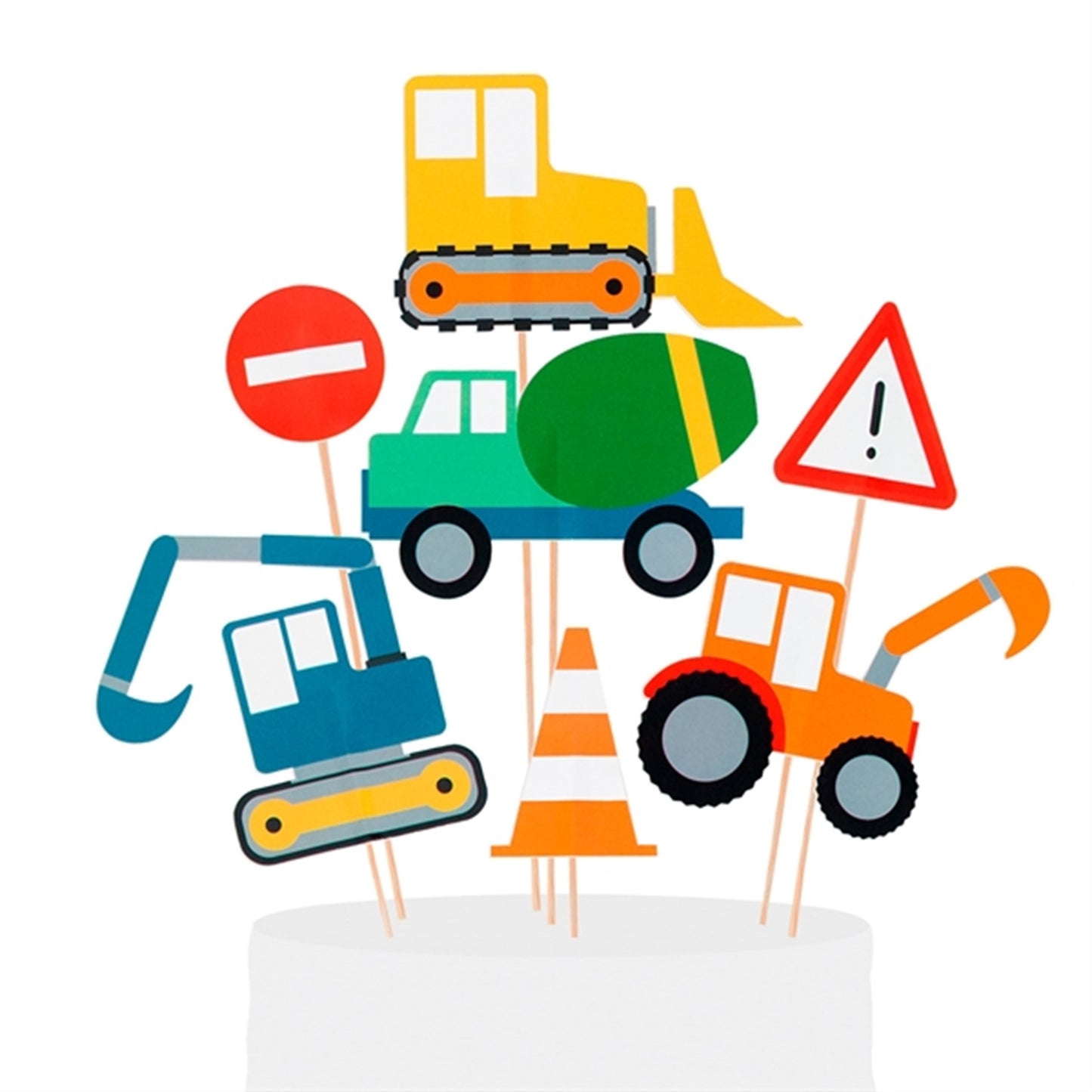 My Little Day Construction Cake Toppers 8 pcs