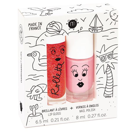 Nailmatic Nailpolish Vandbaseret + Lipgloss Duopack Holidays Cookie/Strawberry